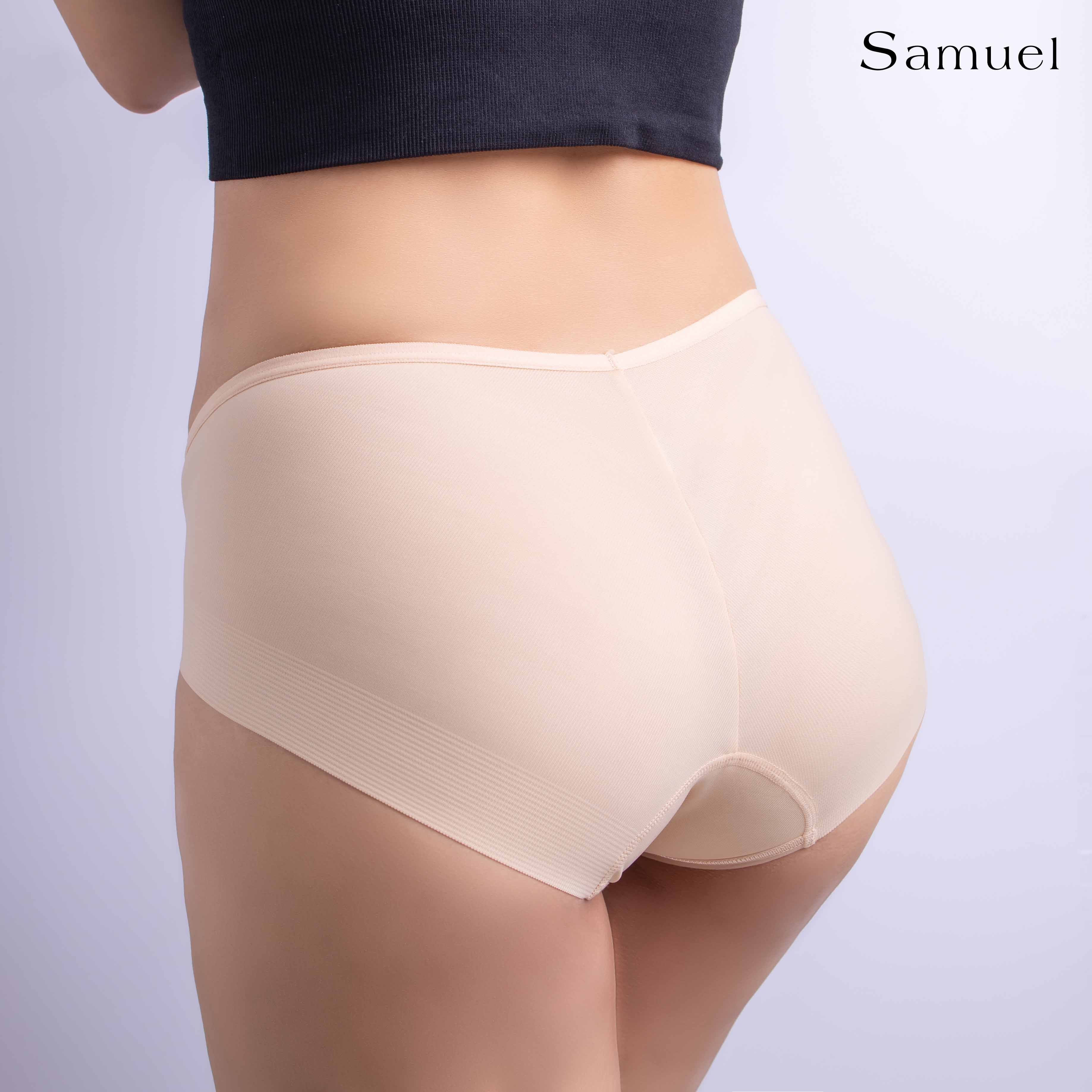 Quần lót Đài Loan Lưng cao Trơn phối Ren Samuel PANSY 505