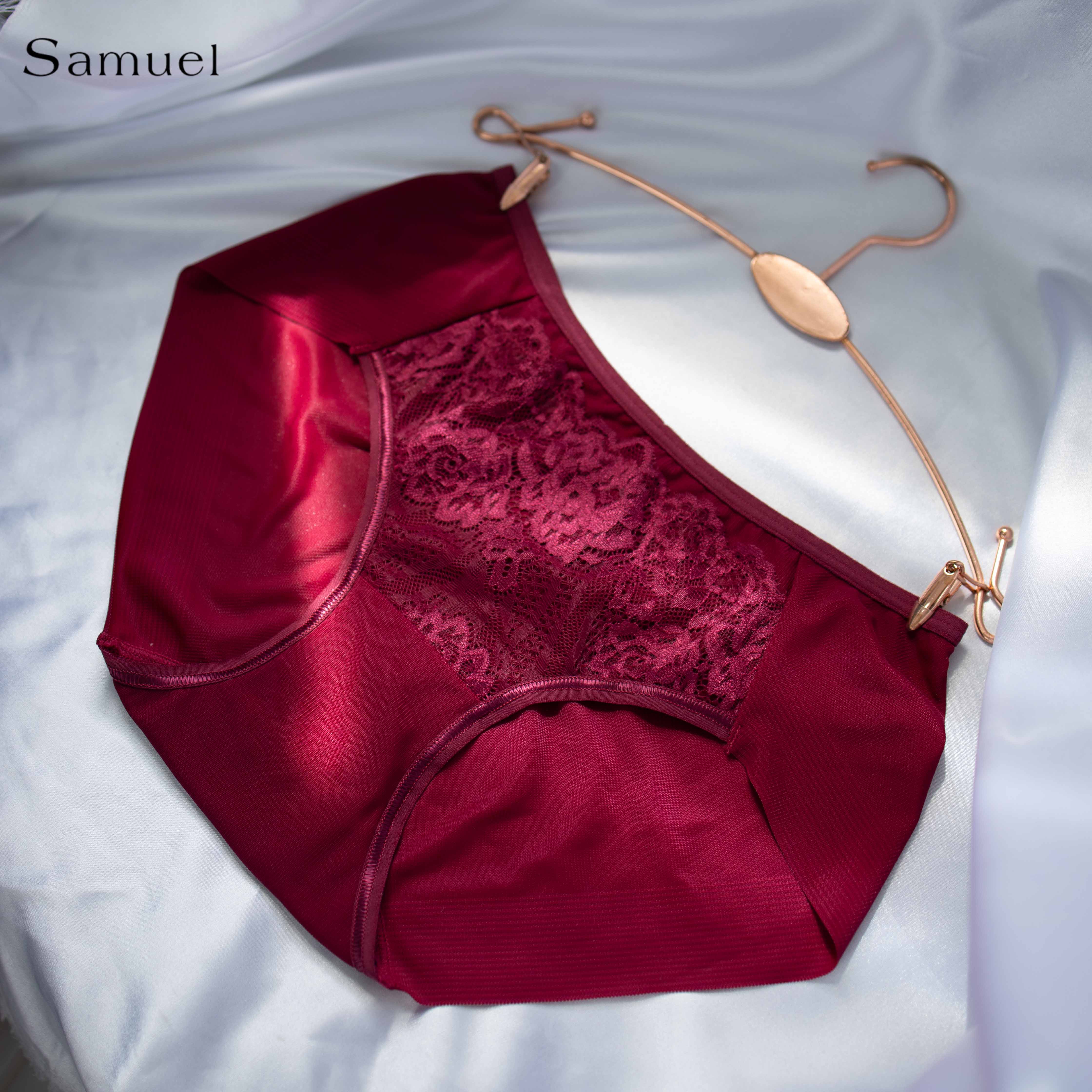 Quần lót Đài Loan Lưng cao Trơn phối Ren Samuel PANSY 505