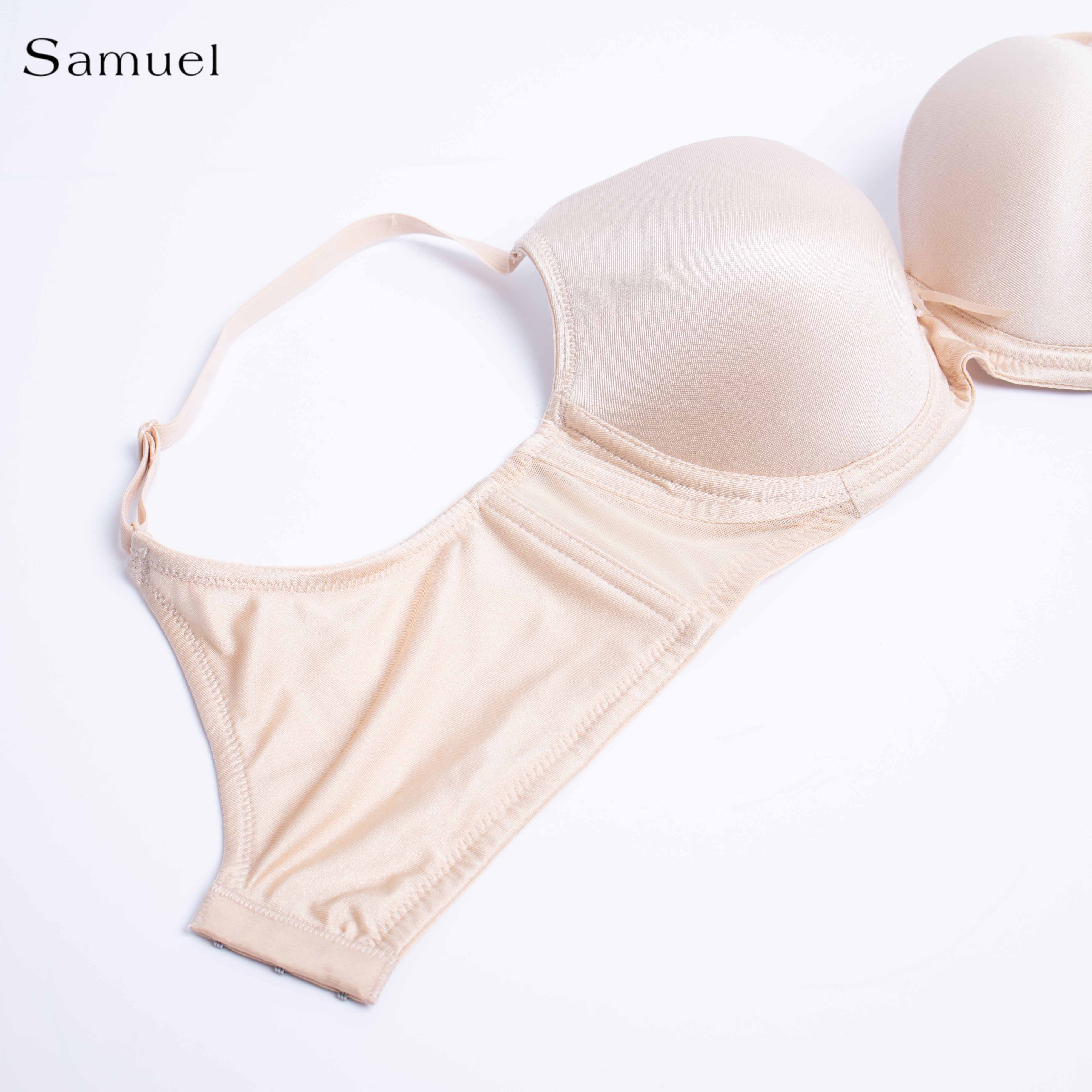 Áo Ngực Sam Trơn Satin Bản Lưng Lớn