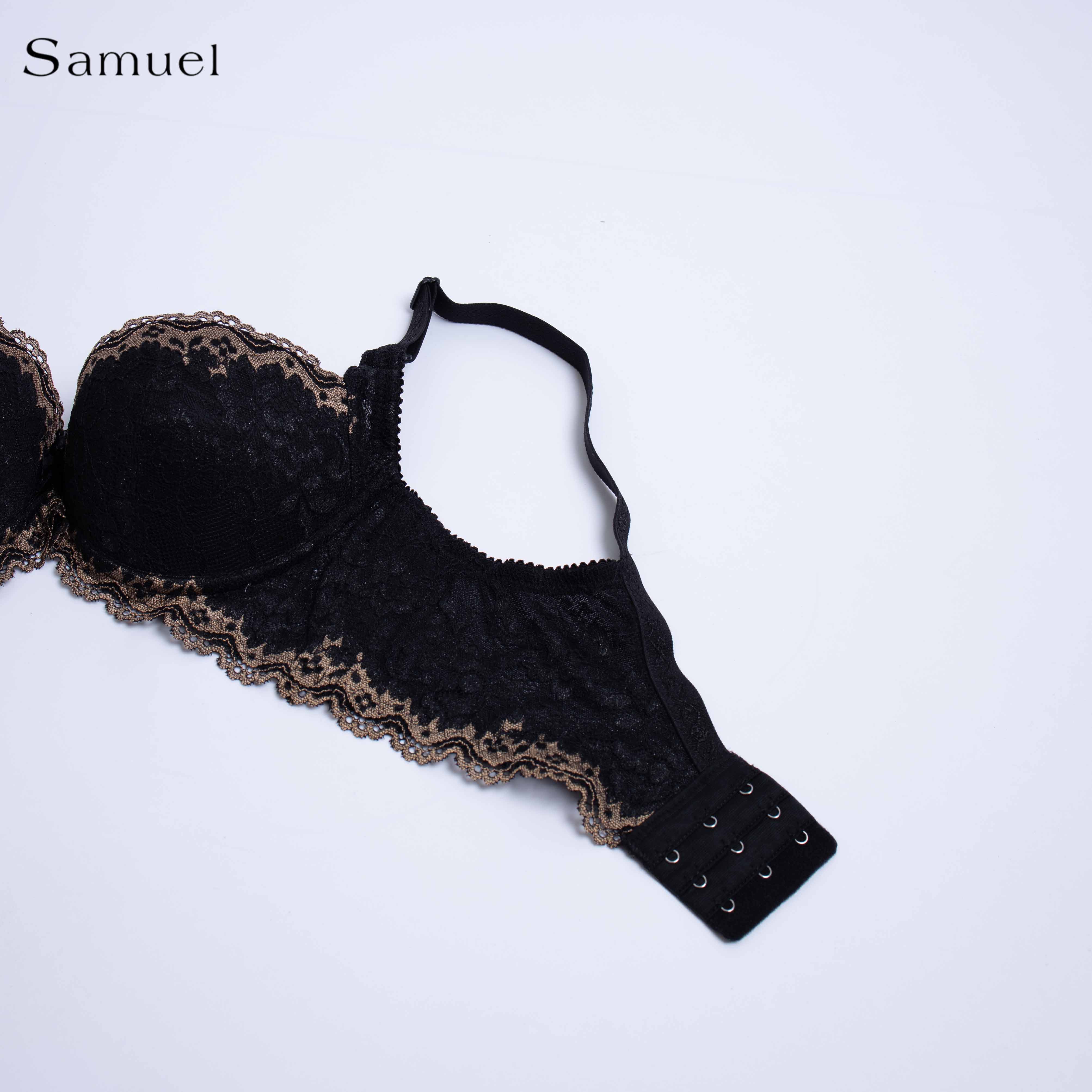 【 Opal】Samuel Áo Ngực Ren Siêu Nâng Đài Loan Mút Lót Vải Nanobon Viền Ren 3 móc cài ( Màu Đen  )