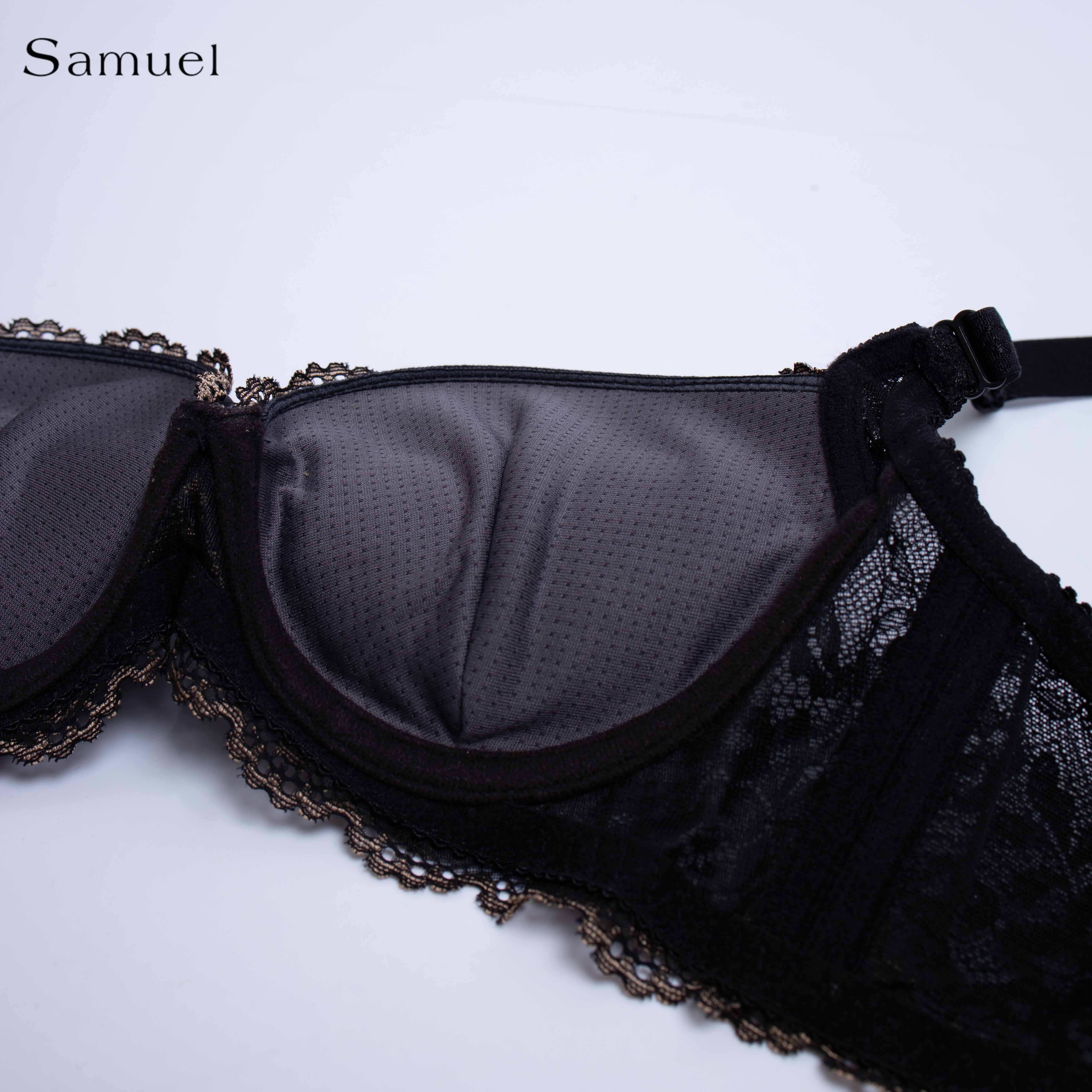 【 Opal】Samuel Áo Ngực Ren Siêu Nâng Đài Loan Mút Lót Vải Nanobon Viền Ren 3 móc cài ( Màu Đen  )