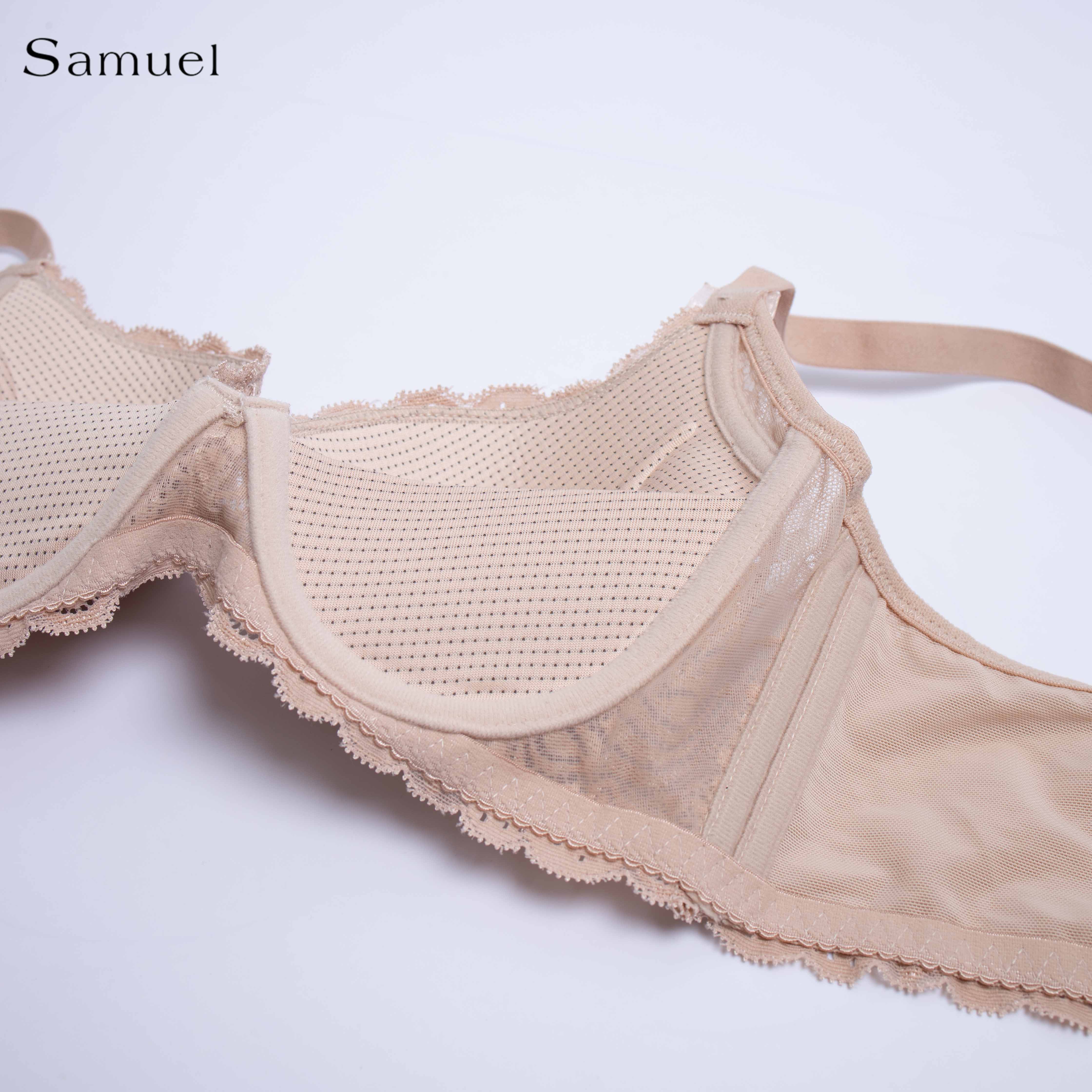 Áo Ngực Samuel Four Ren Không Gọng Mút Ép Nanobon 3 Móc Gài