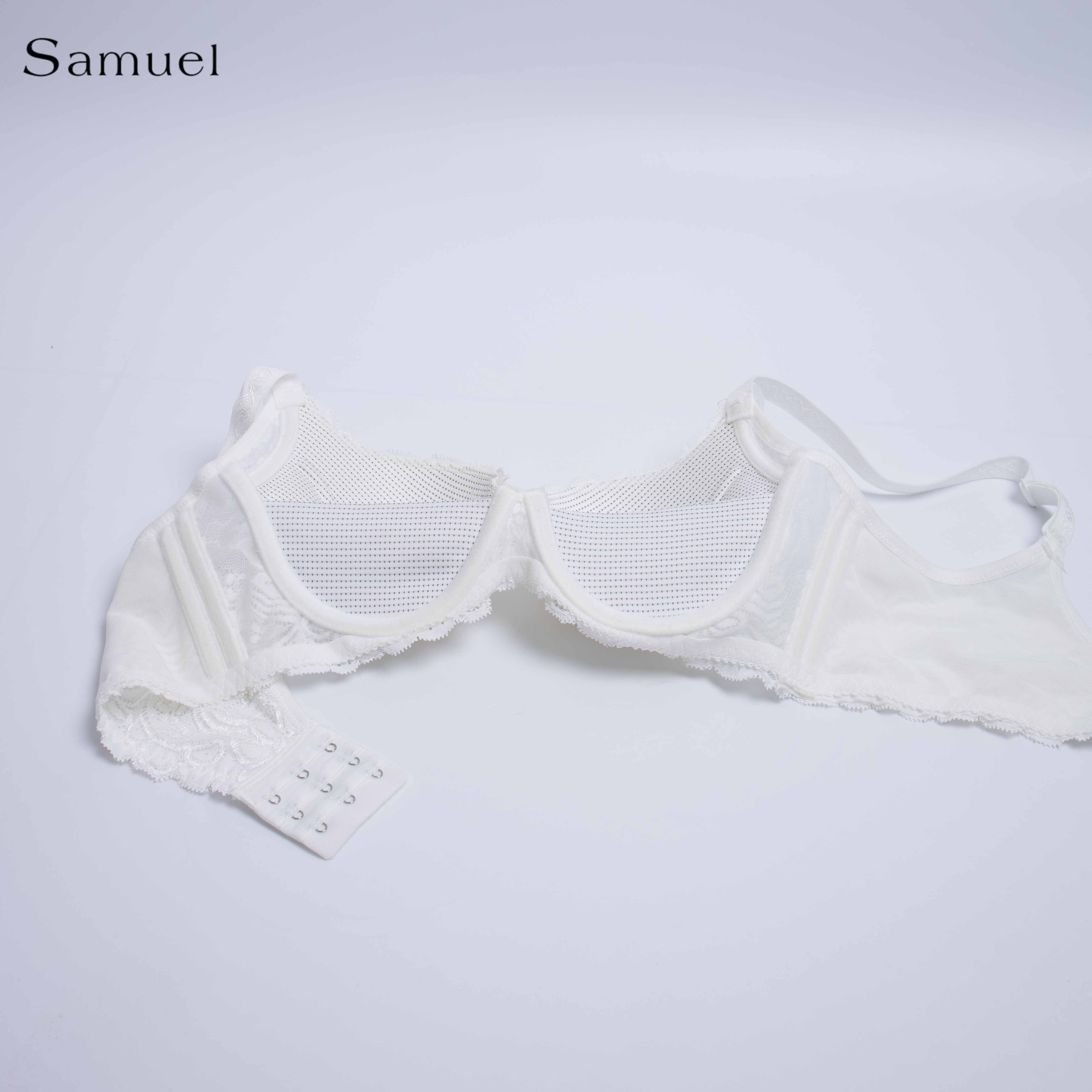 Áo Ngực Samuel Four Ren Không Gọng Mút Ép Nanobon 3 Móc Gài