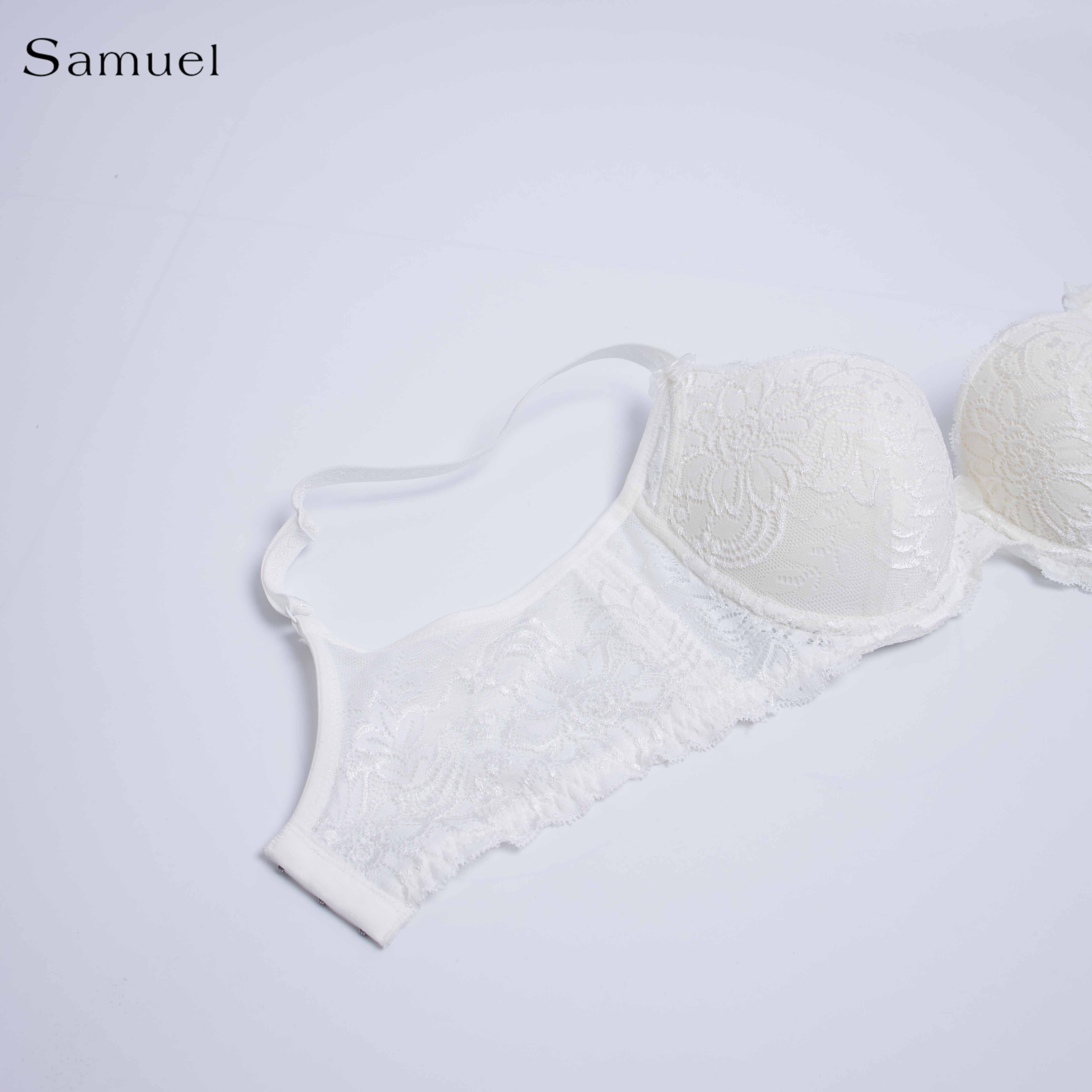 Áo Ngực Samuel Four Ren Không Gọng Mút Ép Nanobon 3 Móc Gài