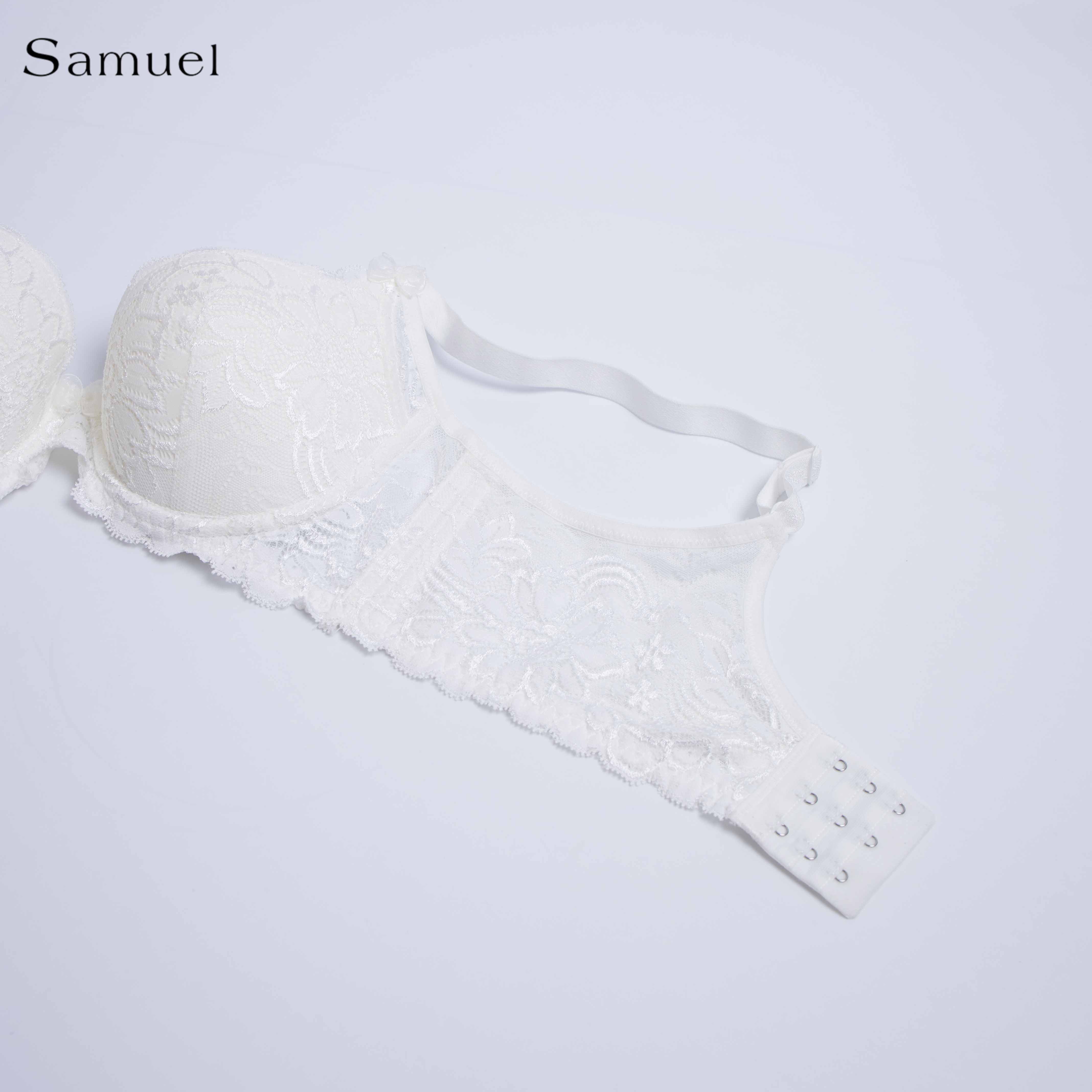 Áo Ngực Samuel Four Ren Không Gọng Mút Ép Nanobon 3 Móc Gài