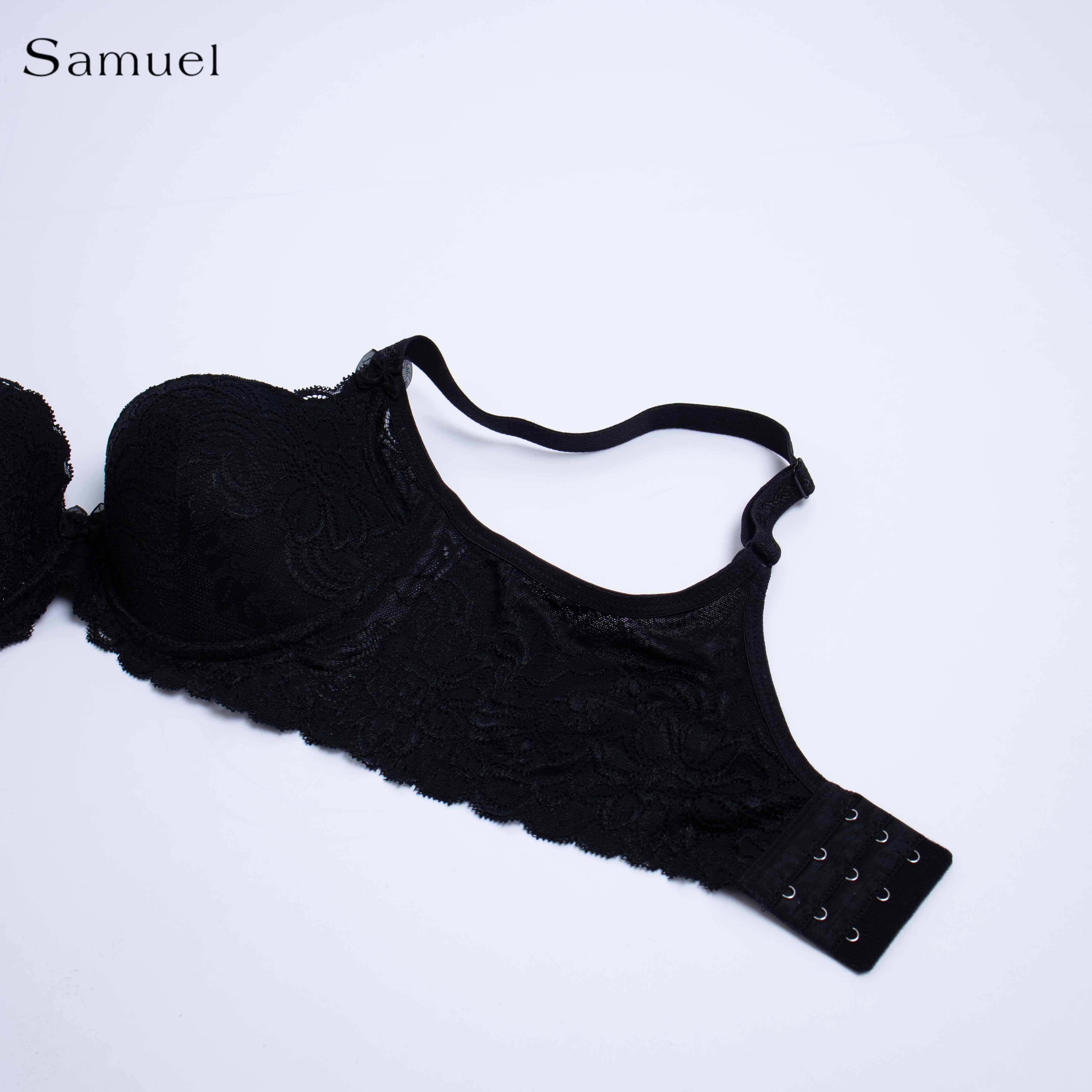 Áo Ngực Samuel Four Ren Không Gọng Mút Ép Nanobon 3 Móc Gài