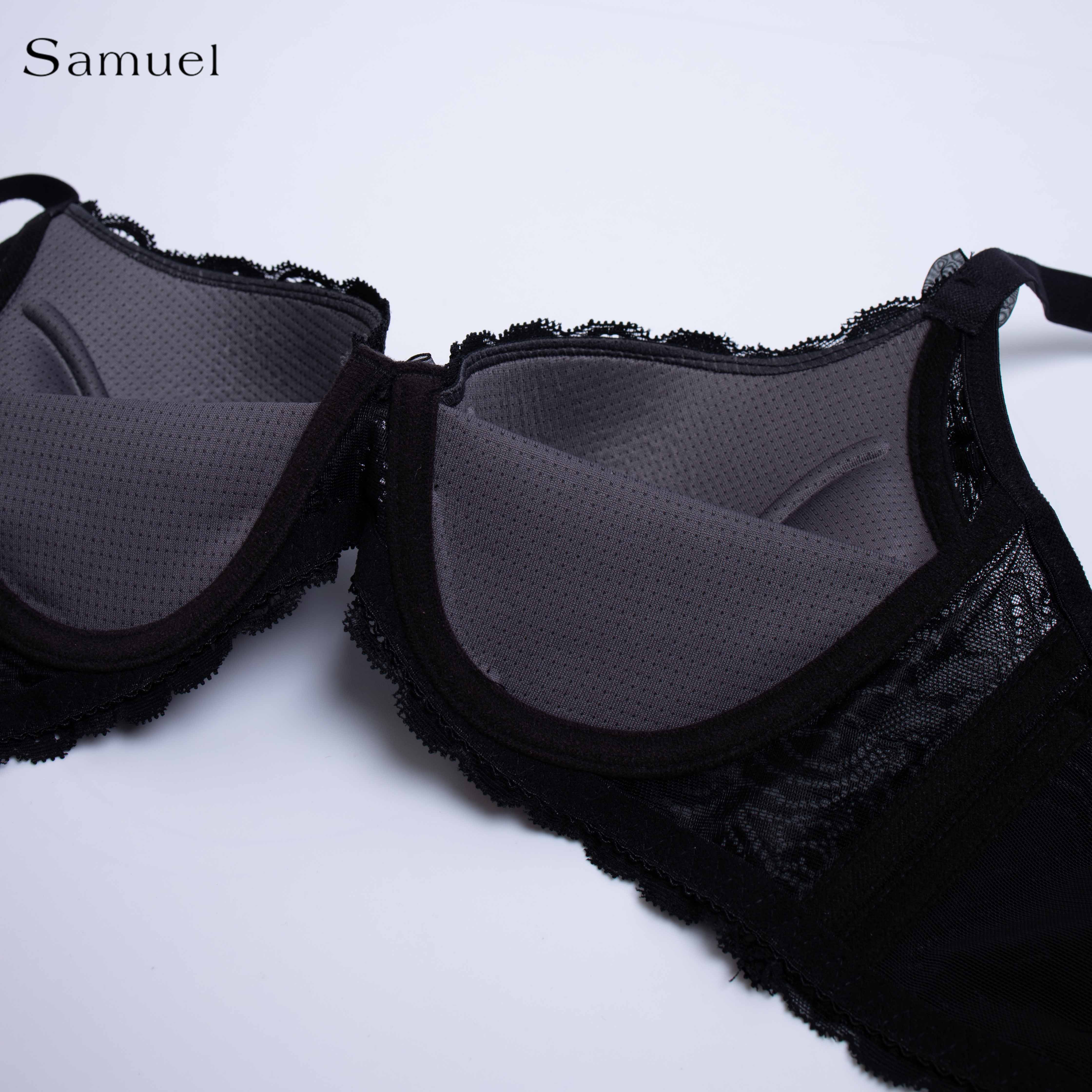 Áo Ngực Samuel Four Ren Không Gọng Mút Ép Nanobon 3 Móc Gài