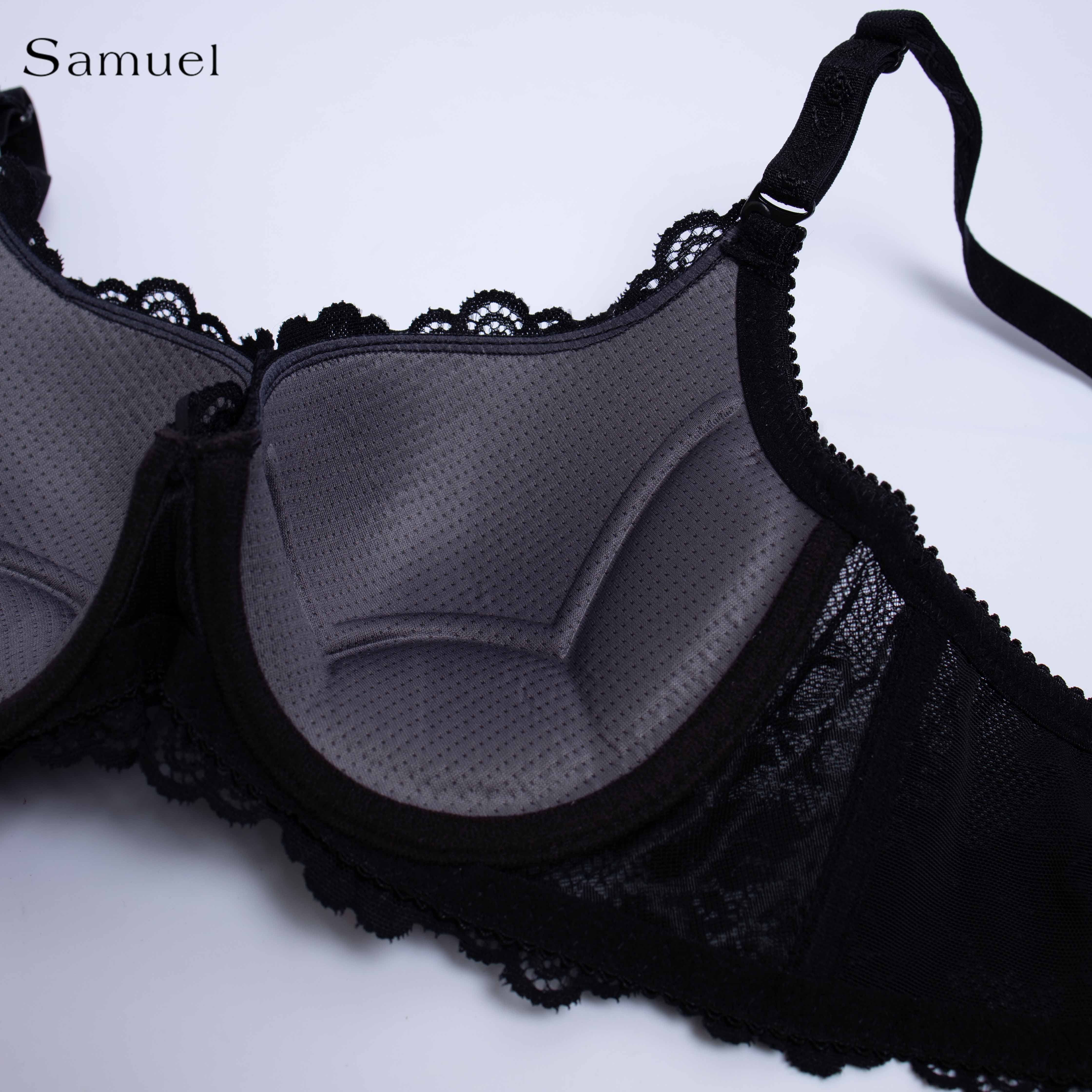 【Jade】Samuel Áo ngực Đài Loan Mút Nanobon Ép Mỏng Ren ( Đen)
