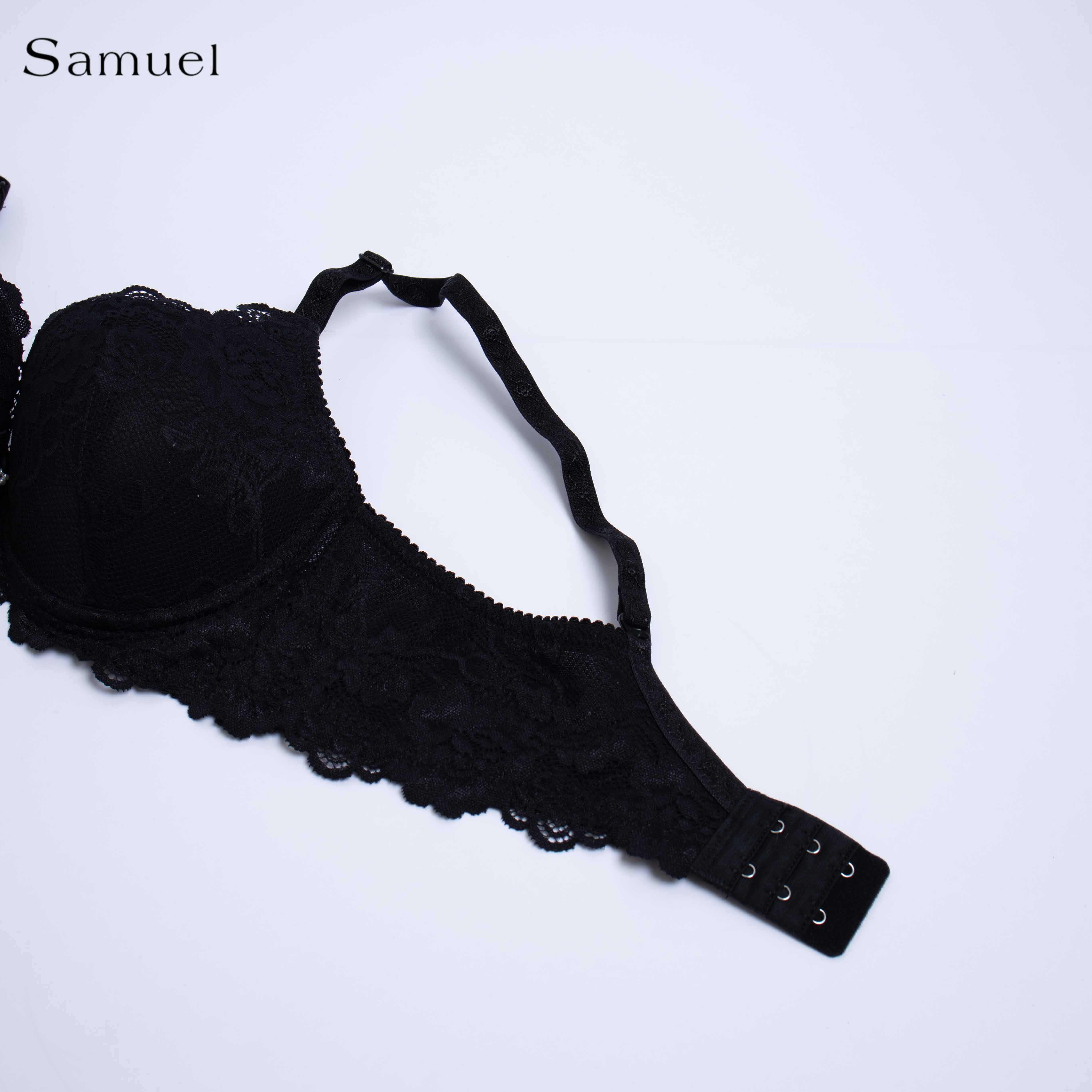 【Jade】Samuel Áo ngực Đài Loan Mút Nanobon Ép Mỏng Ren ( Đen)