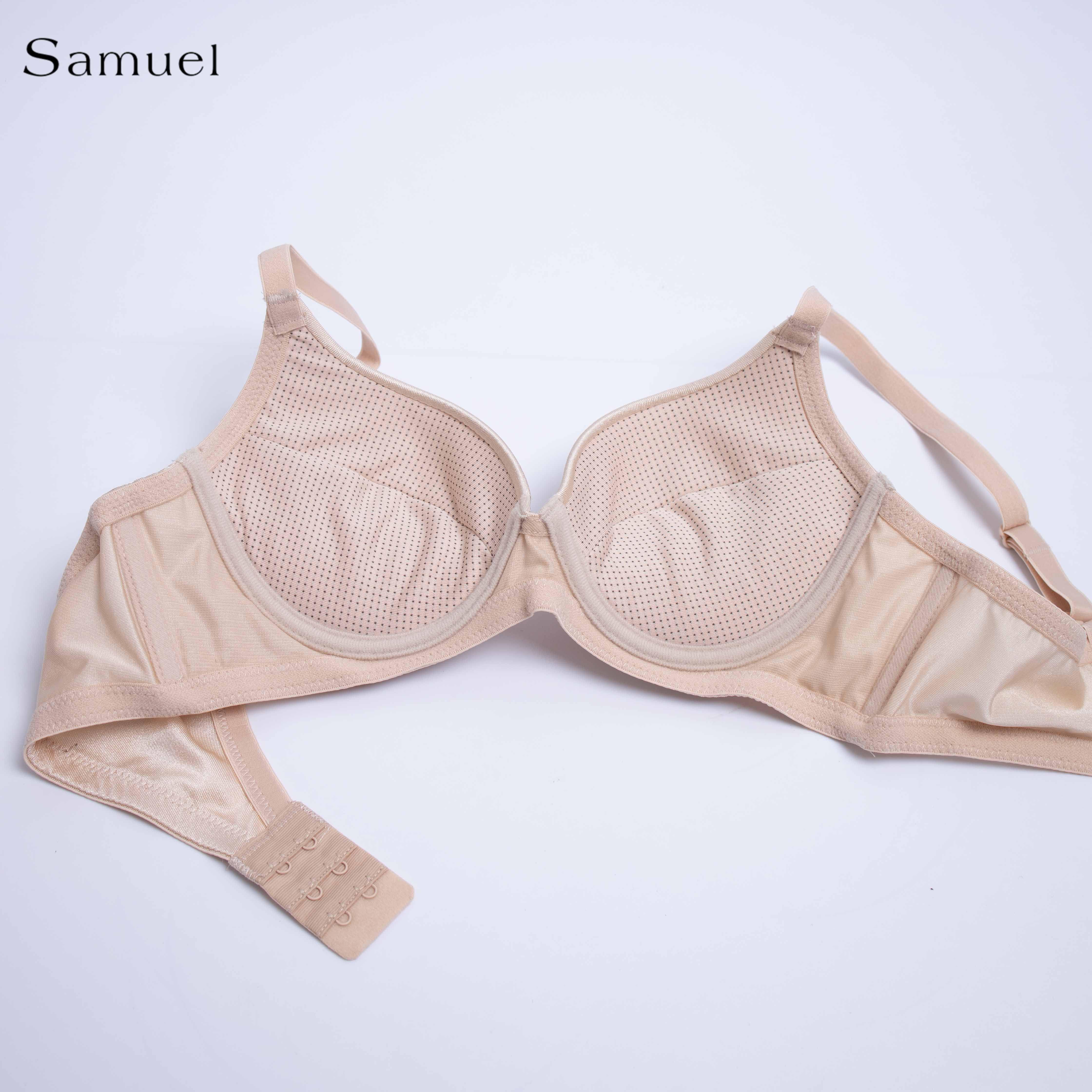 Áo Ngực Satin Trơn Bảng Lưng Nhỏ Mút vừa Đài Loan 9058