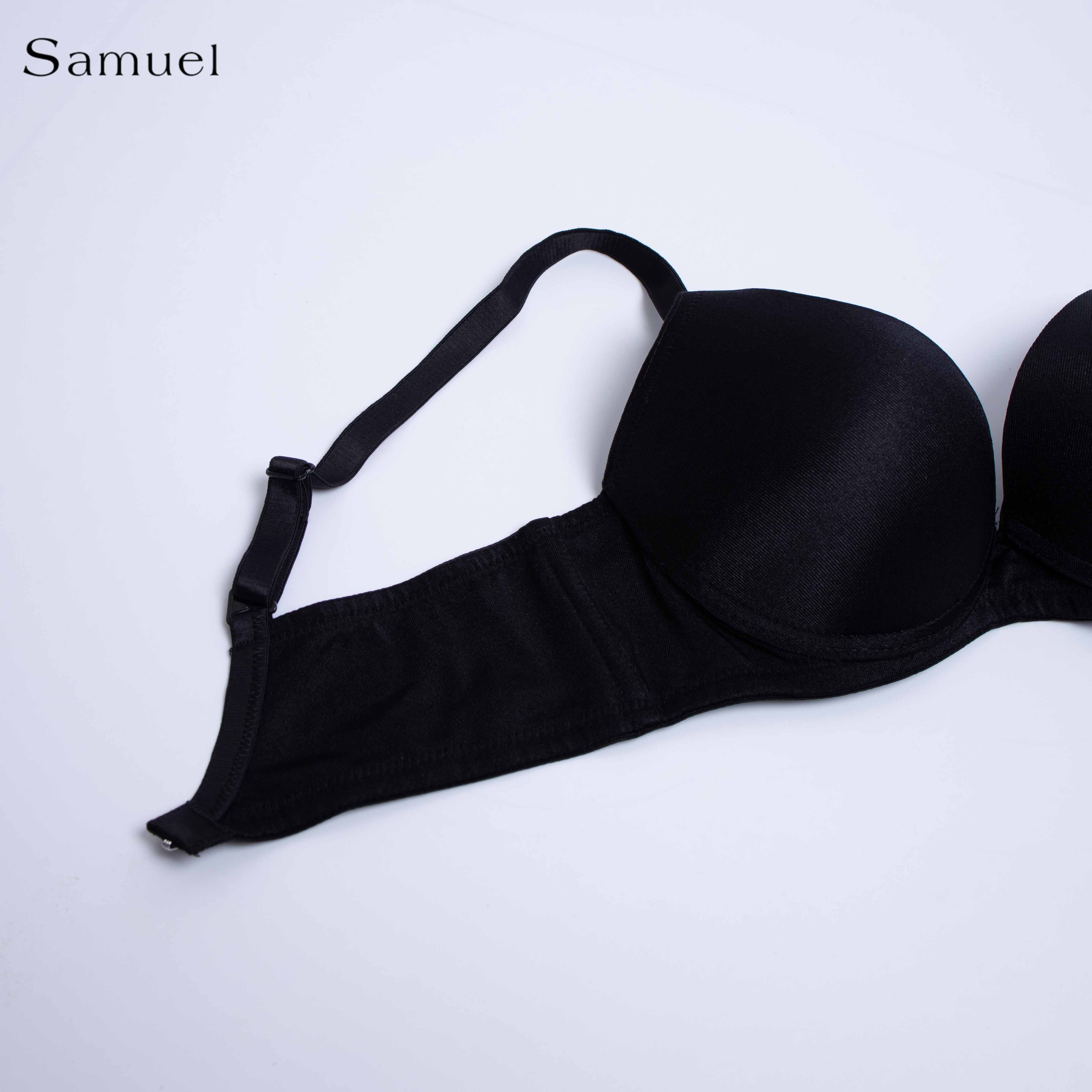 【 Sana 】Samuel Áo ngực T-shirt Đài Loan Cúp Trơn ( Màu Đen )