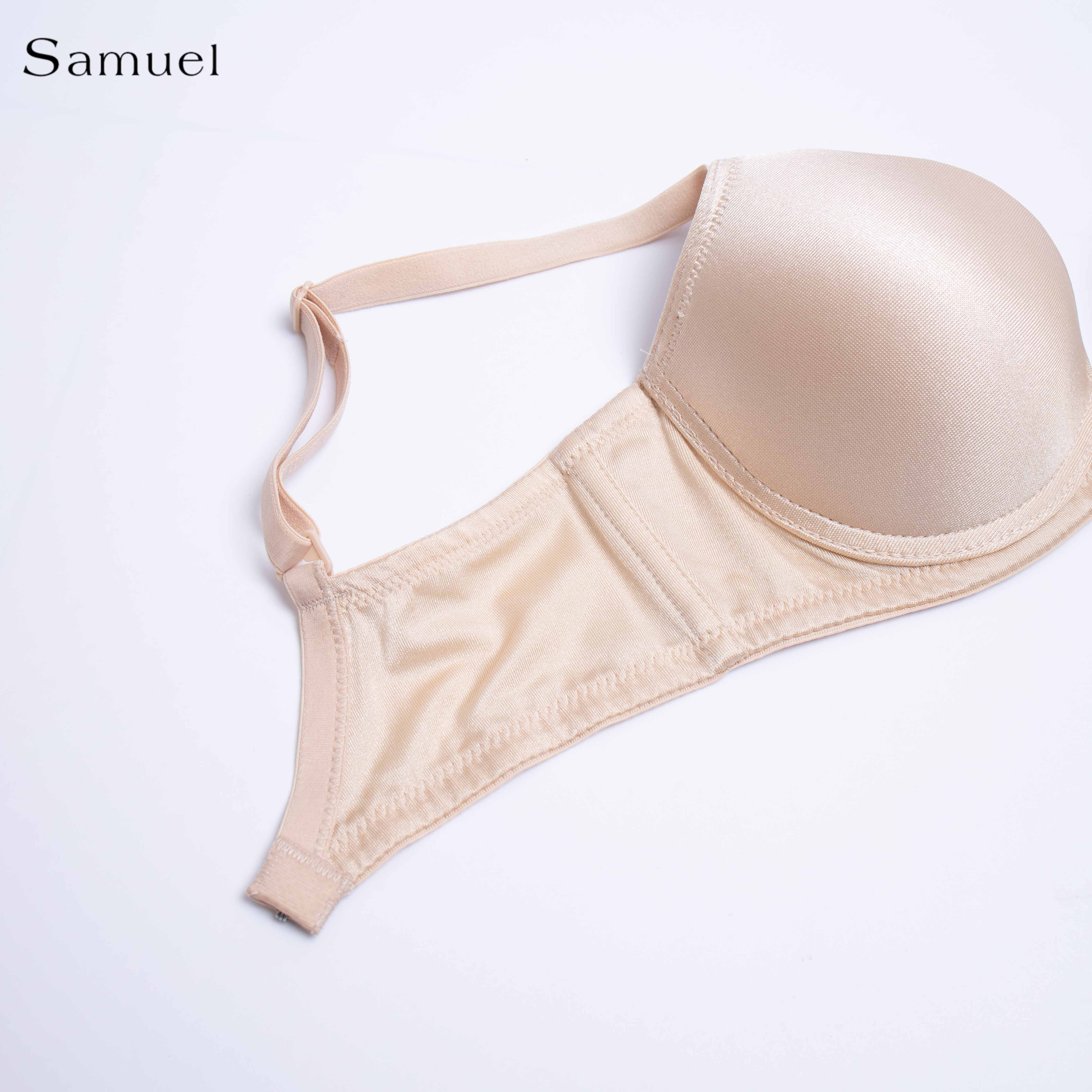 Áo Ngực Satin Trơn Bảng Lưng Nhỏ Mút vừa Đài Loan 9058