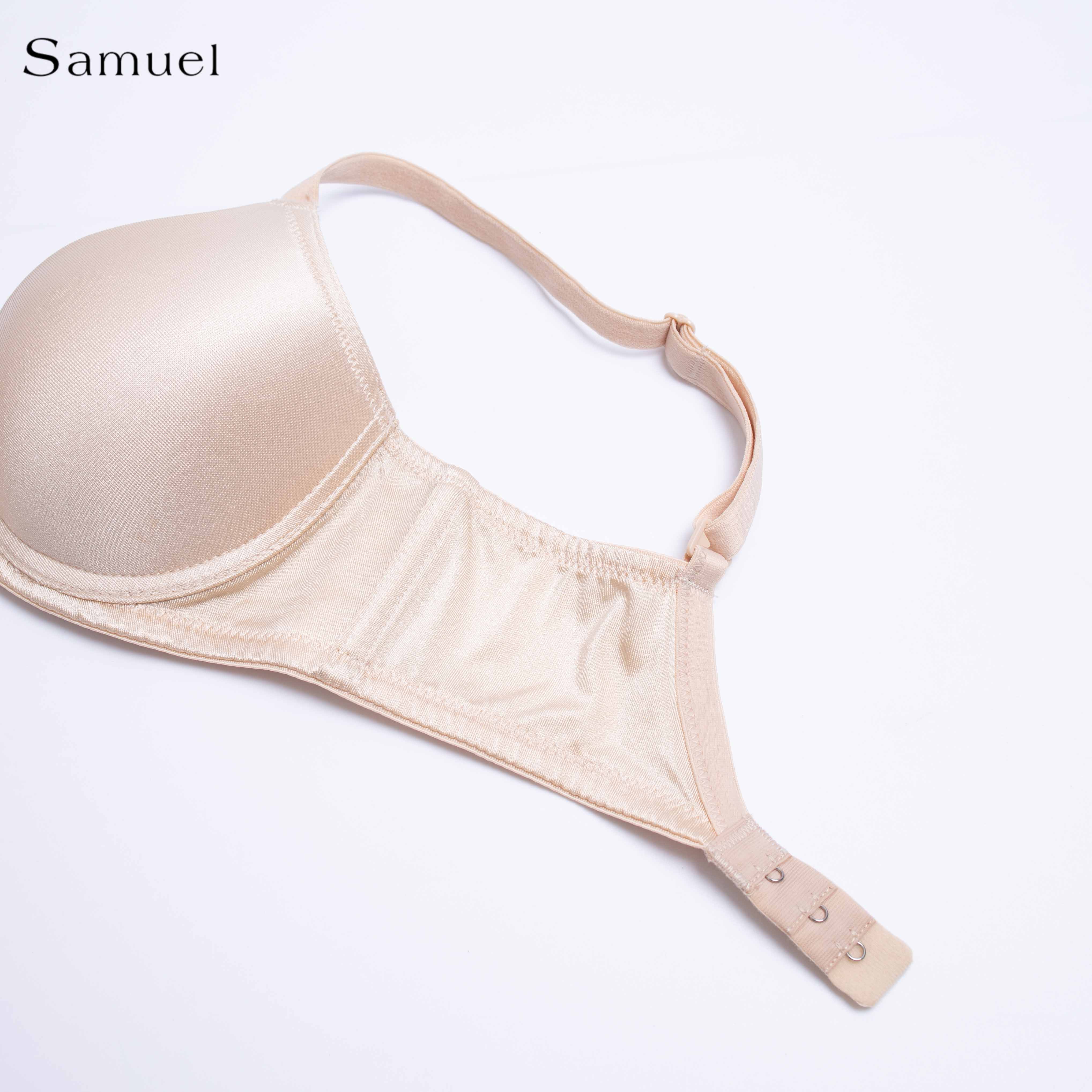 Áo Ngực Satin Trơn Bảng Lưng Nhỏ Mút vừa Đài Loan 9058