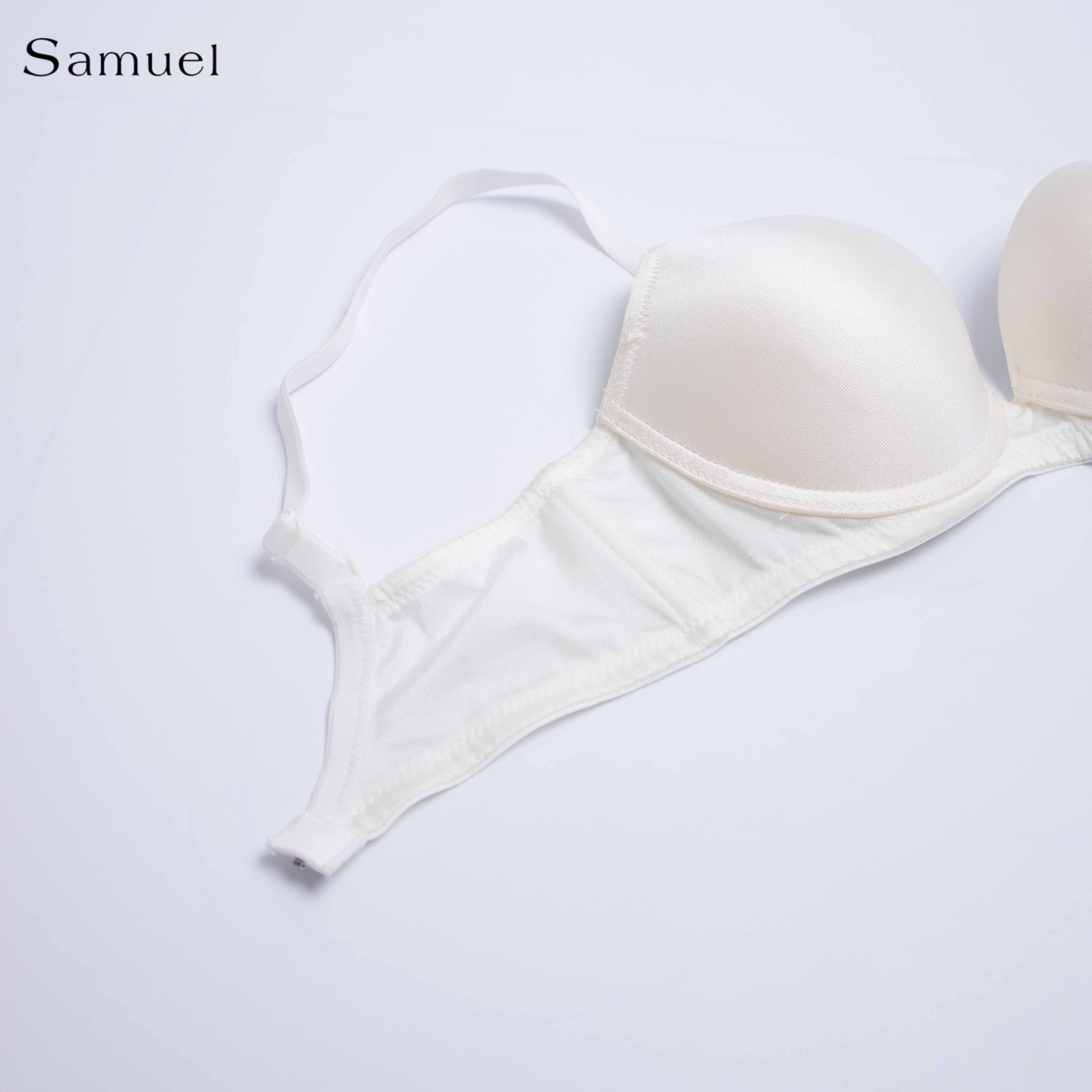 Áo Ngực Satin Trơn Bảng Lưng Nhỏ Mút vừa Đài Loan 9058