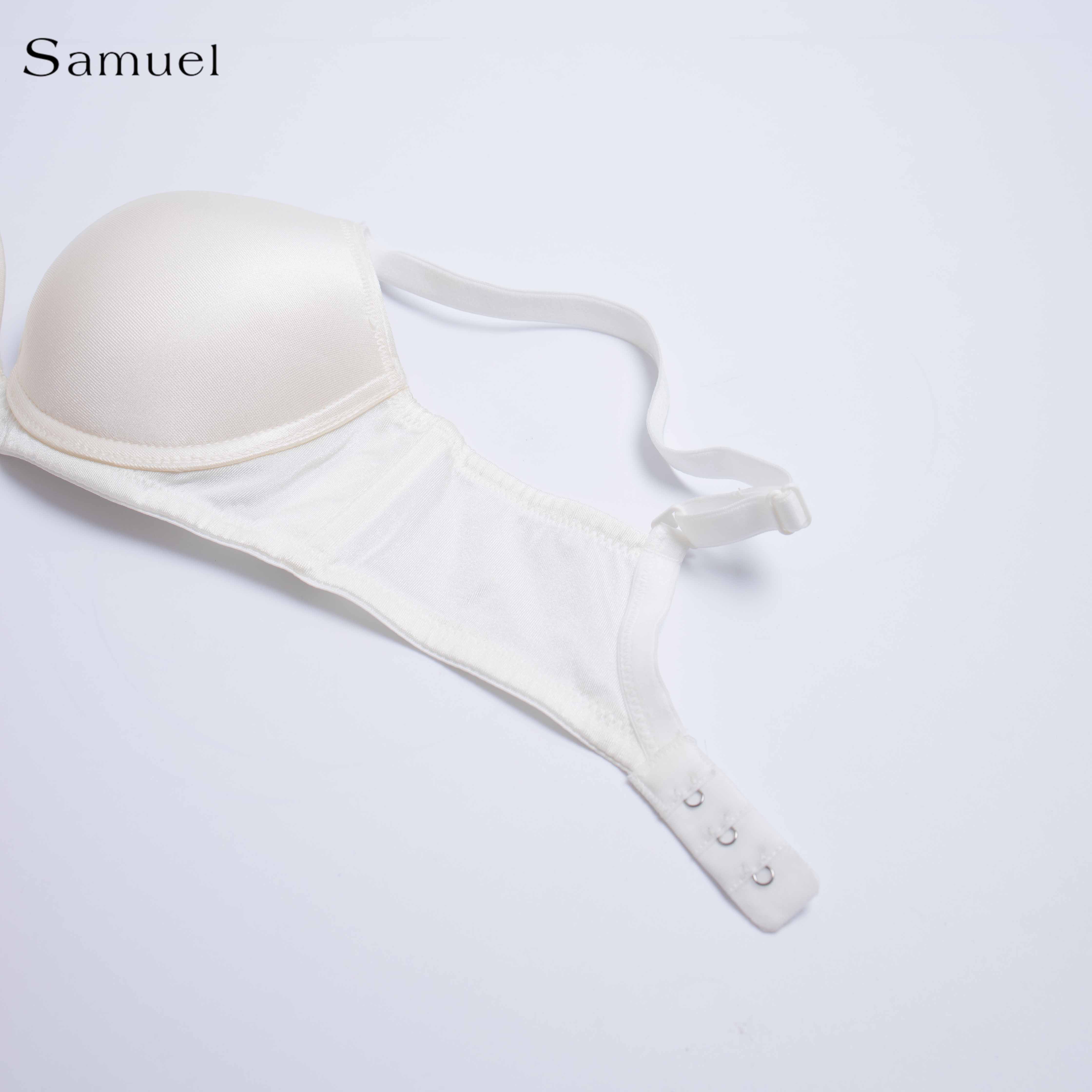 Áo Ngực Satin Trơn Bảng Lưng Nhỏ Mút vừa Đài Loan 9058