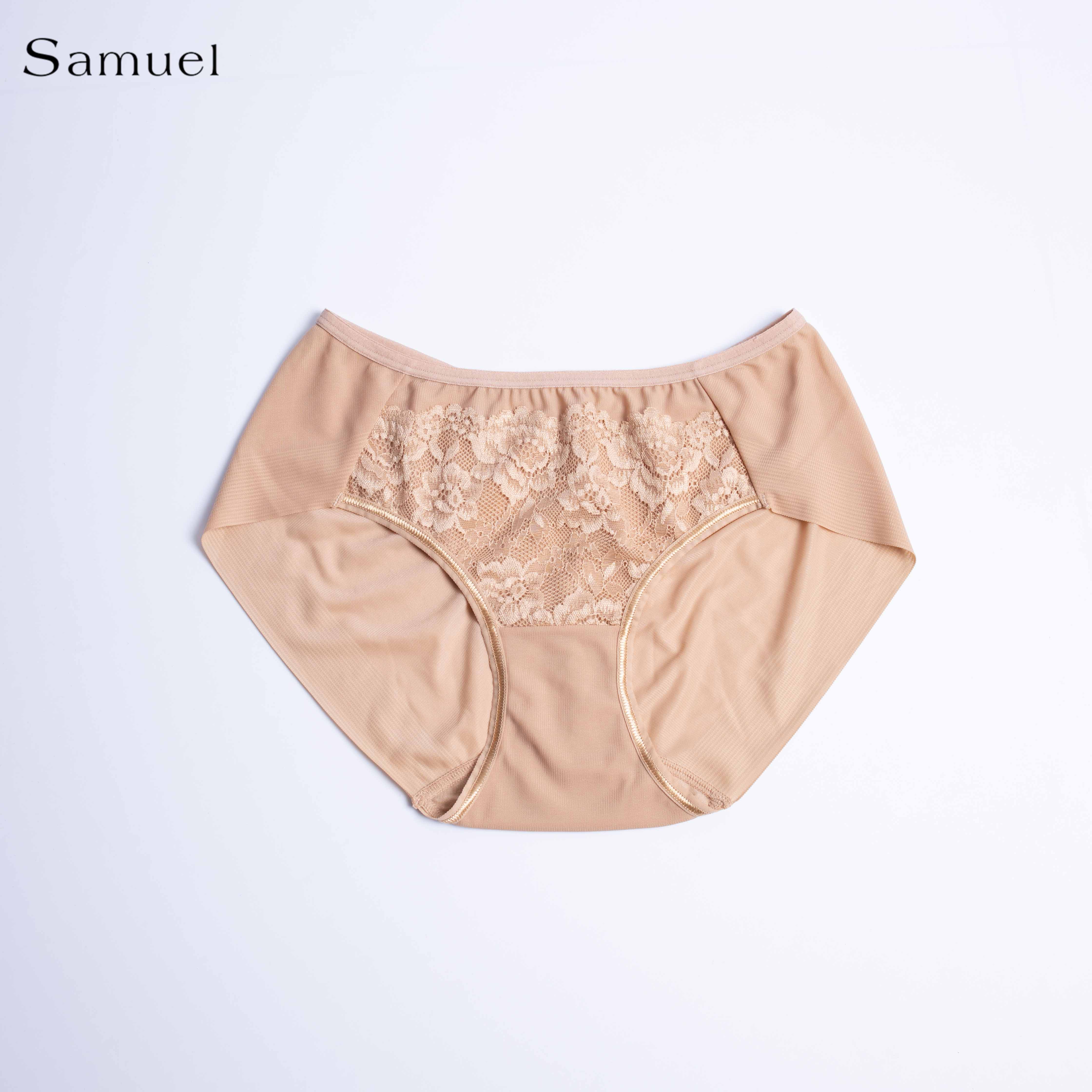 Quần lót Đài Loan Lưng cao Trơn phối Ren Samuel PANSY 505