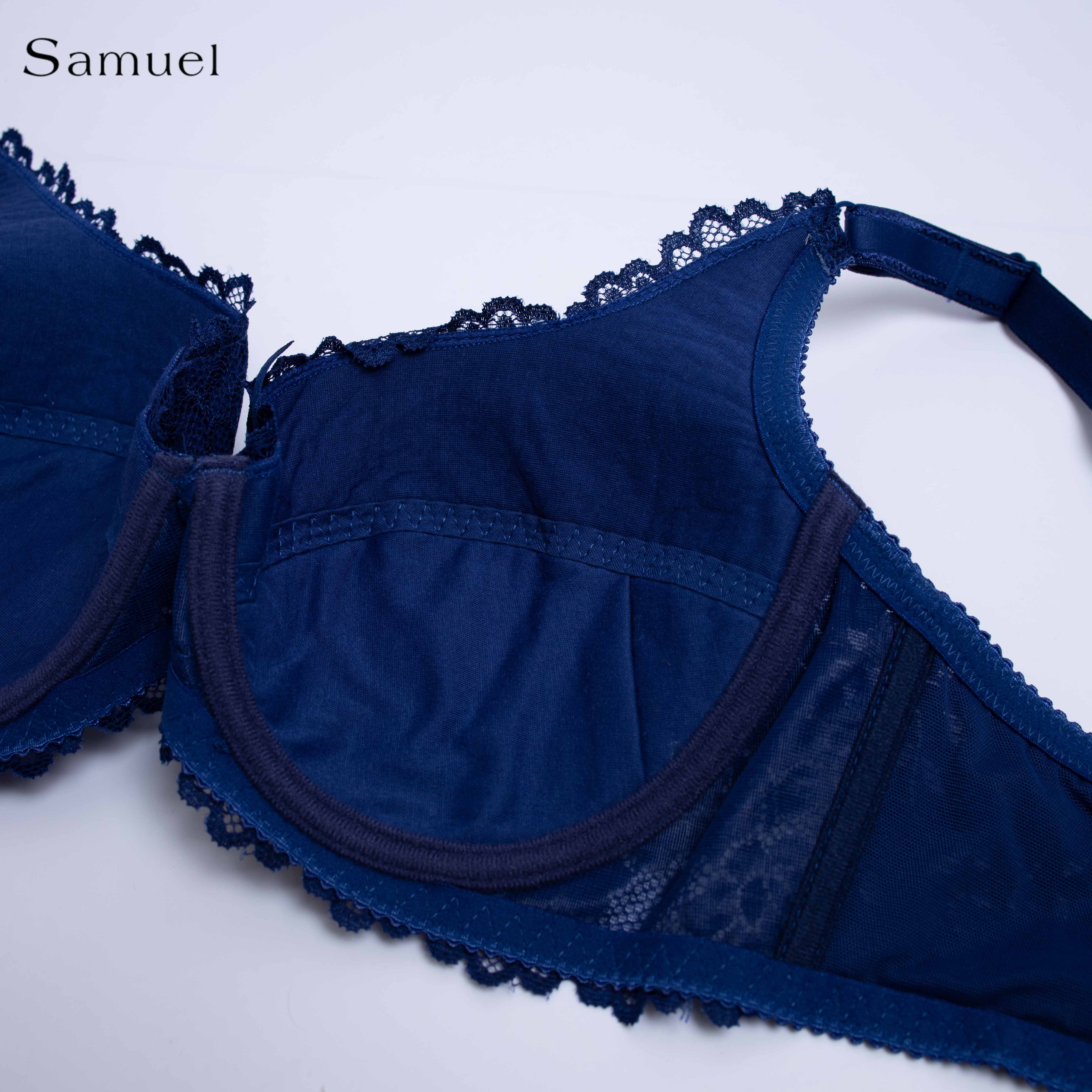 【LARA】Samuel Áo ngực Đài Loan Mút Mỏng Nguyên Ngực Ren ( Xanh Đen )