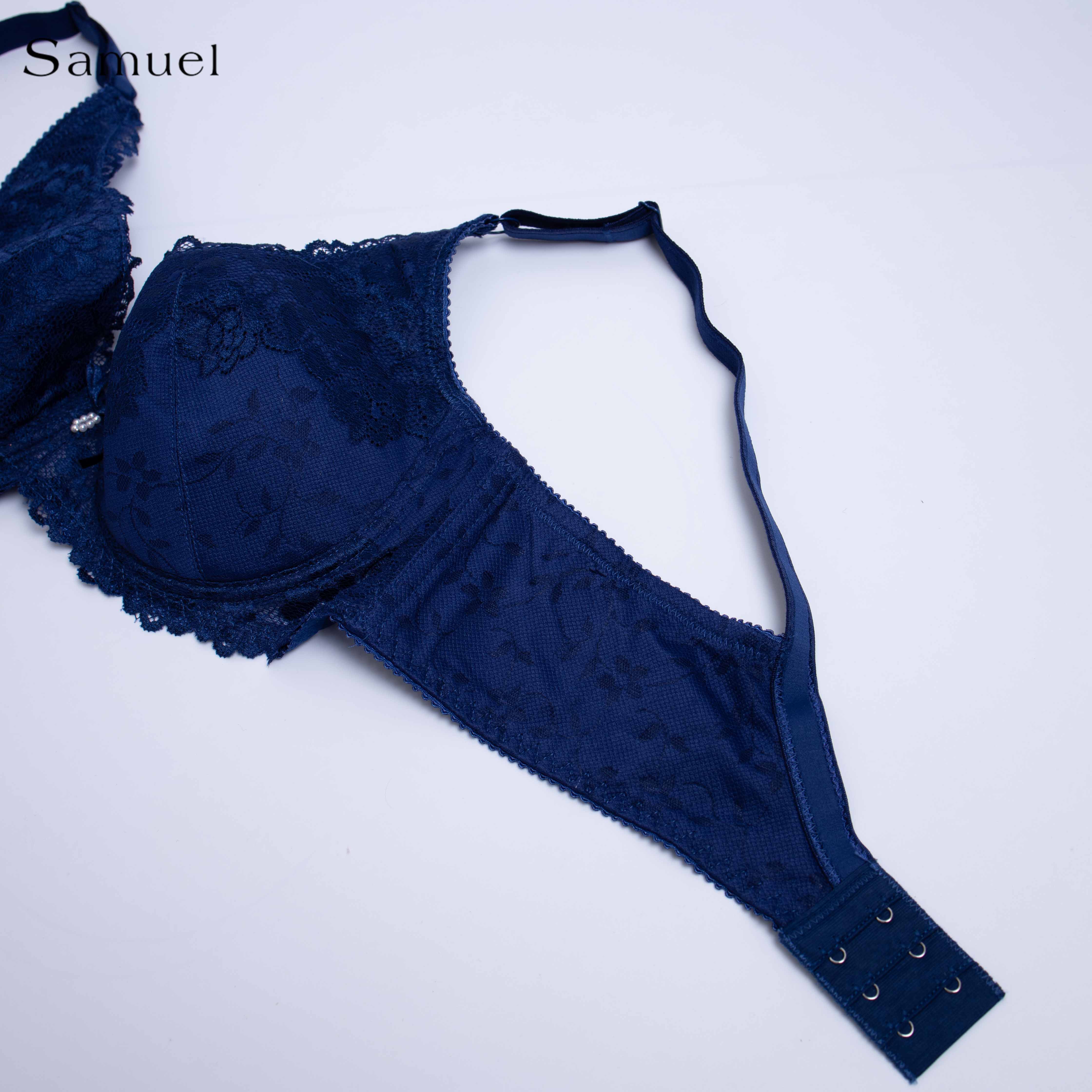 【LARA】Samuel Áo ngực Đài Loan Mút Mỏng Nguyên Ngực Ren ( Xanh Đen )