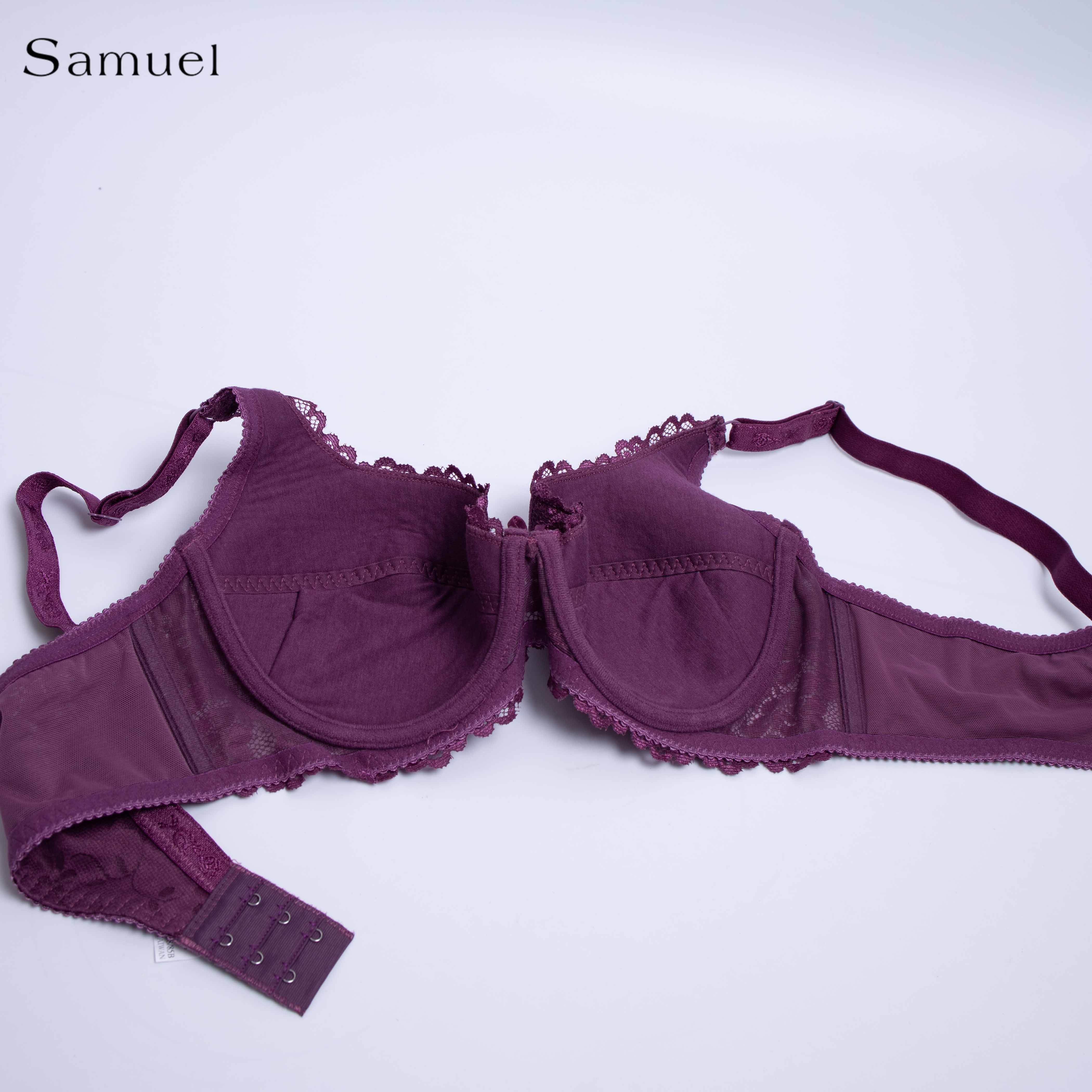 【LARA】Samuel Áo ngực Đài Loan Mút Mỏng Nguyên Ngực Ren ( Nho Rượu Vang )