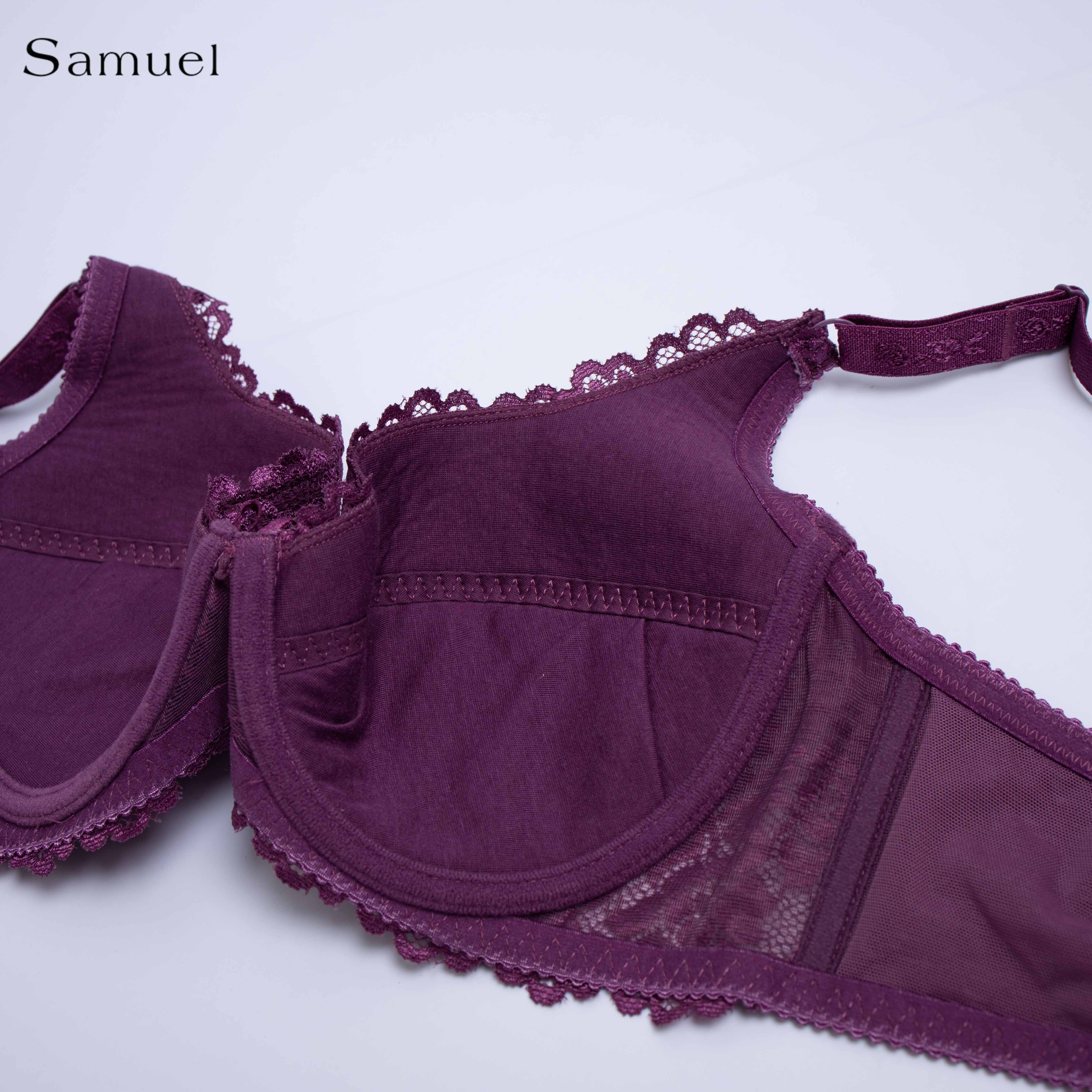 【LARA】Samuel Áo ngực Đài Loan Mút Mỏng Nguyên Ngực Ren ( Nho Rượu Vang )