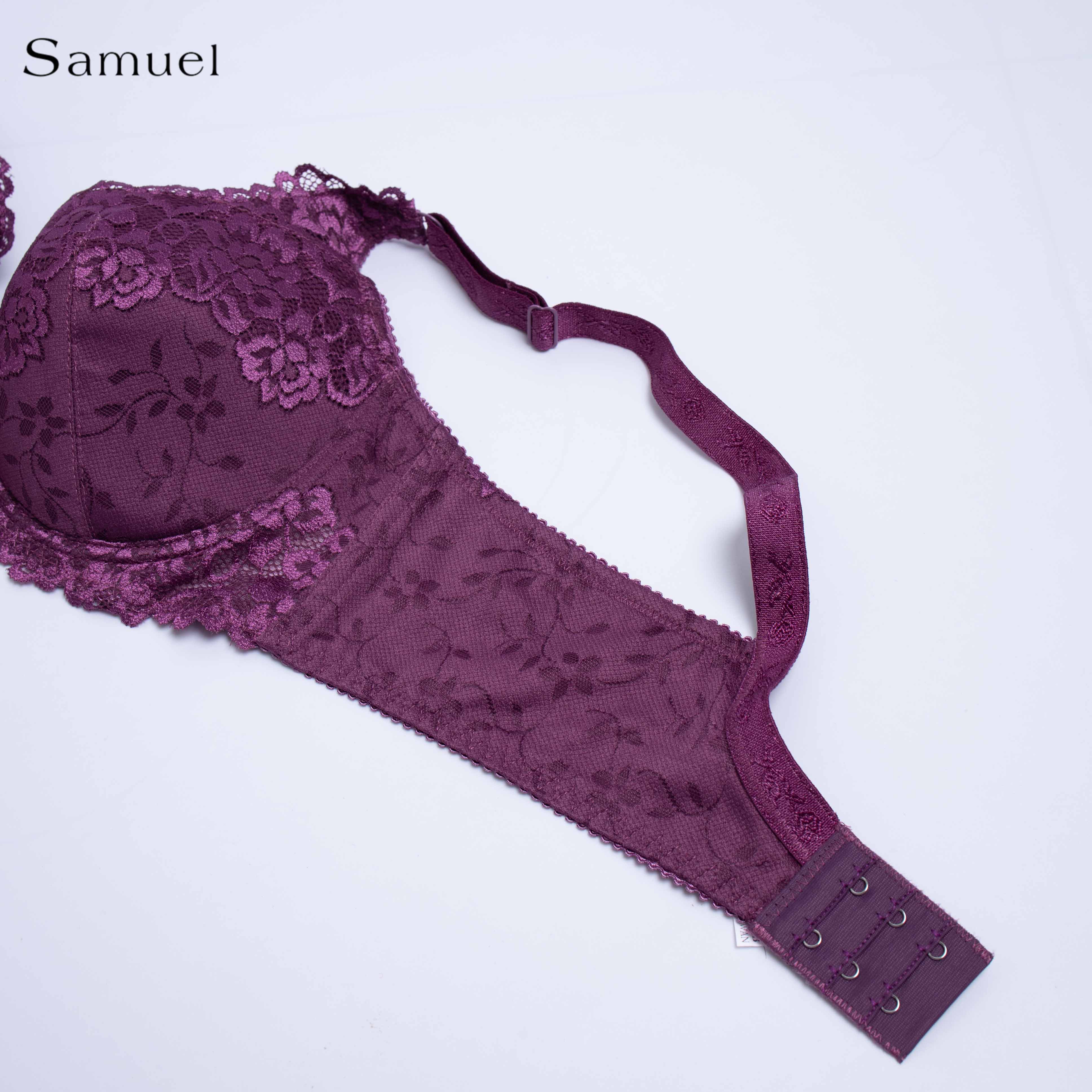 【LARA】Samuel Áo ngực Đài Loan Mút Mỏng Nguyên Ngực Ren ( Nho Rượu Vang )