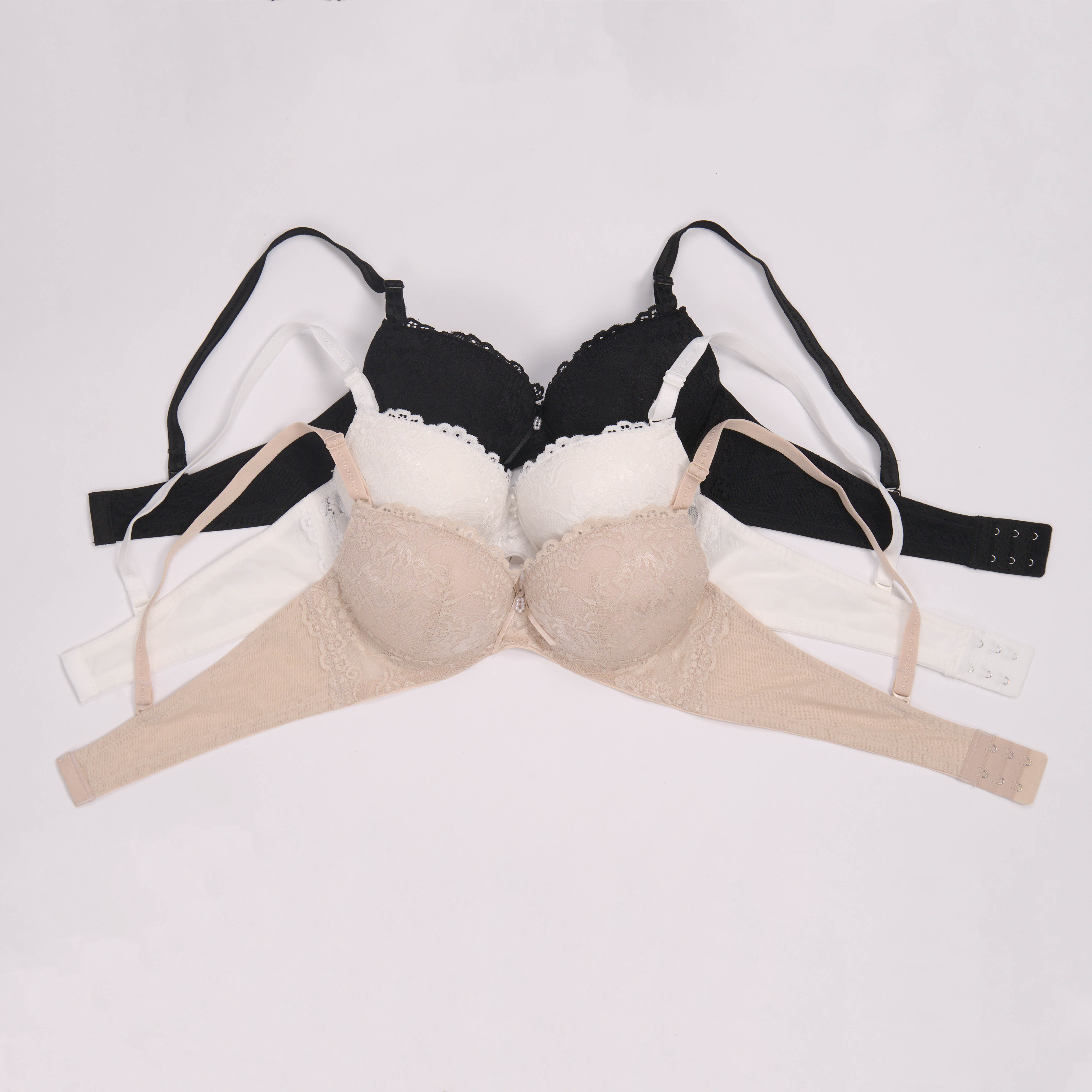 【 TARA】Samuel Áo Ngực Ren Siêu Nâng Đài Loan Mút Lót Vải Nanobon Viền Ren Cánh Buồm Lưng ( Màu Da )