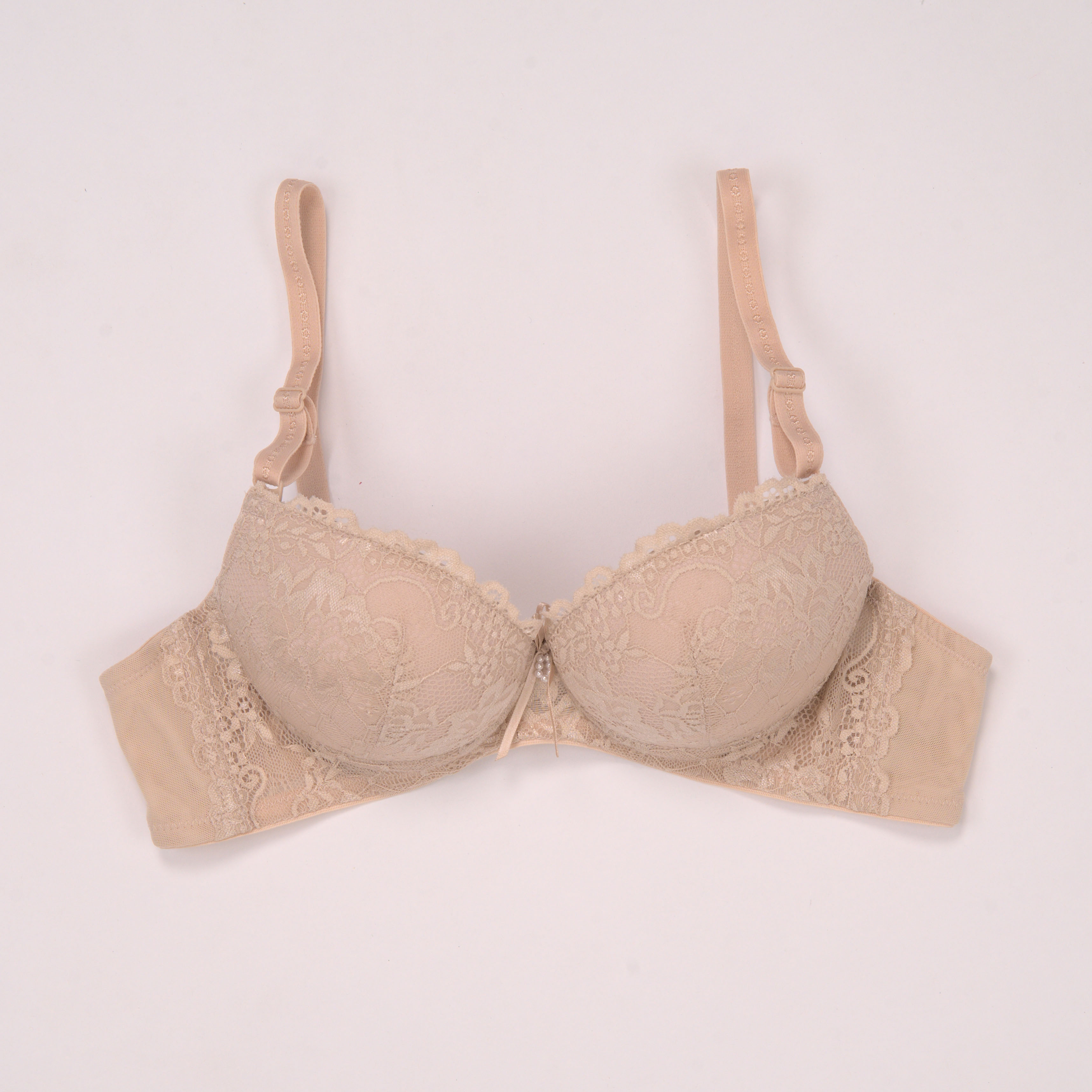 【 TARA】Samuel Áo Ngực Ren Siêu Nâng Đài Loan Mút Lót Vải Nanobon Viền Ren Cánh Buồm Lưng ( Màu Da )