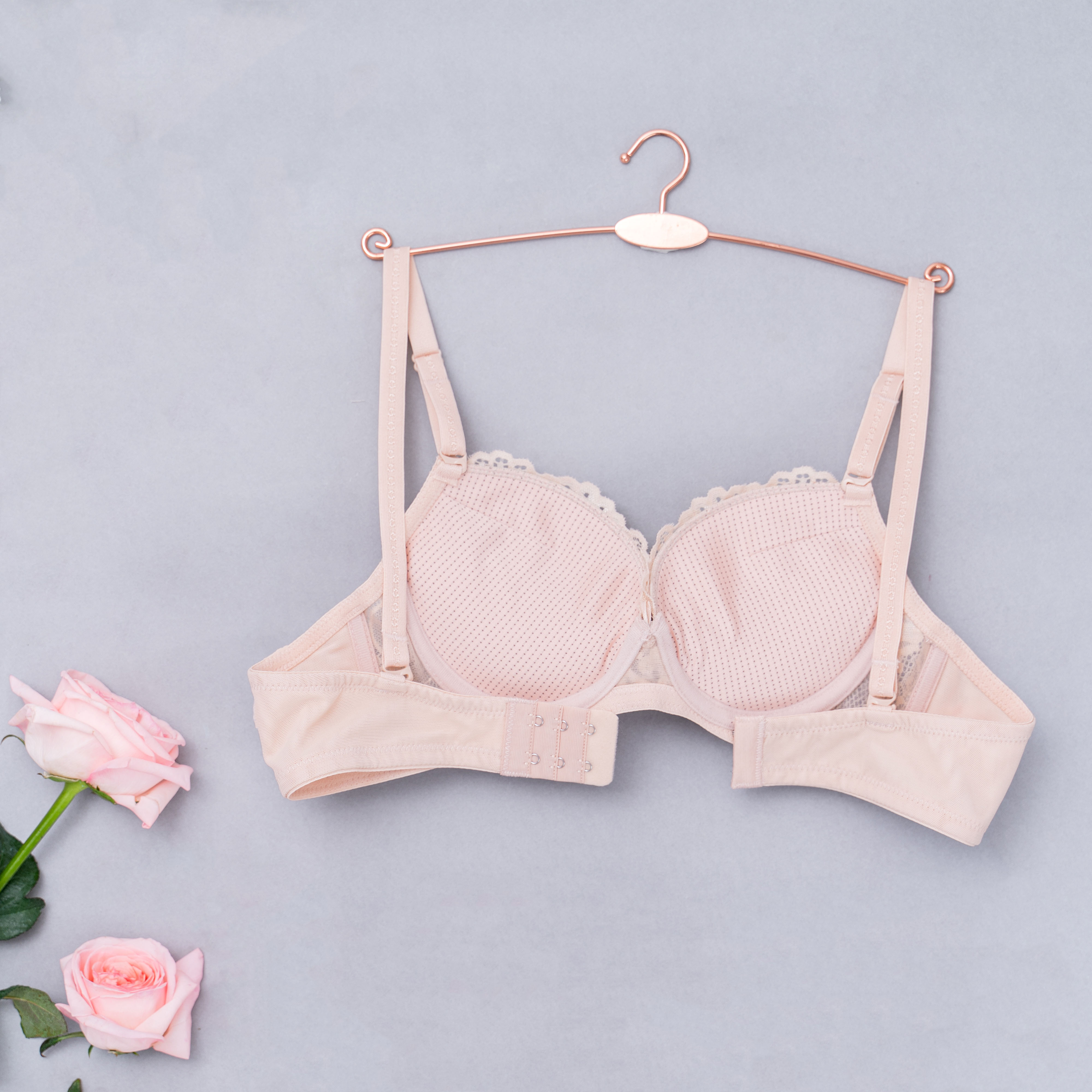 【 TARA】Samuel Áo Ngực Ren Siêu Nâng Đài Loan Mút Lót Vải Nanobon Viền Ren Cánh Buồm Lưng ( Màu Da )