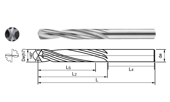 Mũi khoan doa Carbide R Drills