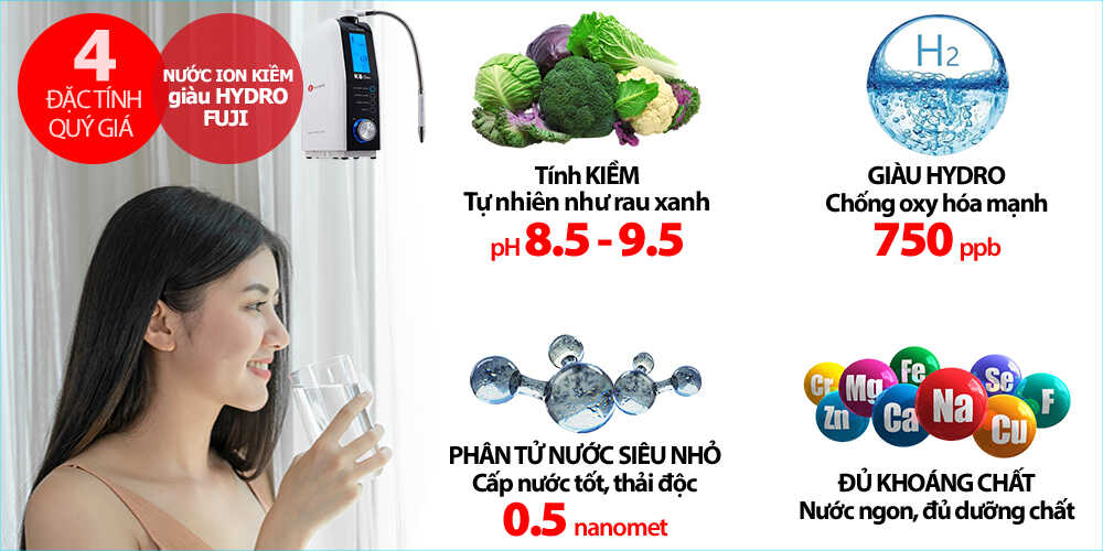 Những đặc tính của nước ion kiềm - Điện máy Kim Long Phát