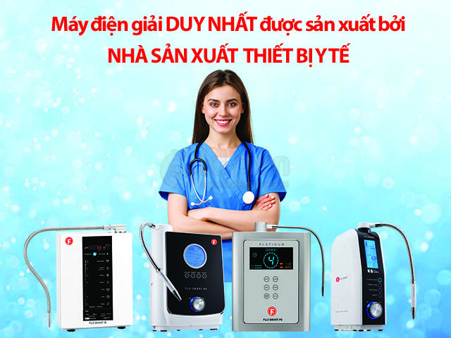 máy điện giải duy nhất được sản xuất bởi nhà sản xuất thiết bị y tế điện máy kim long phát