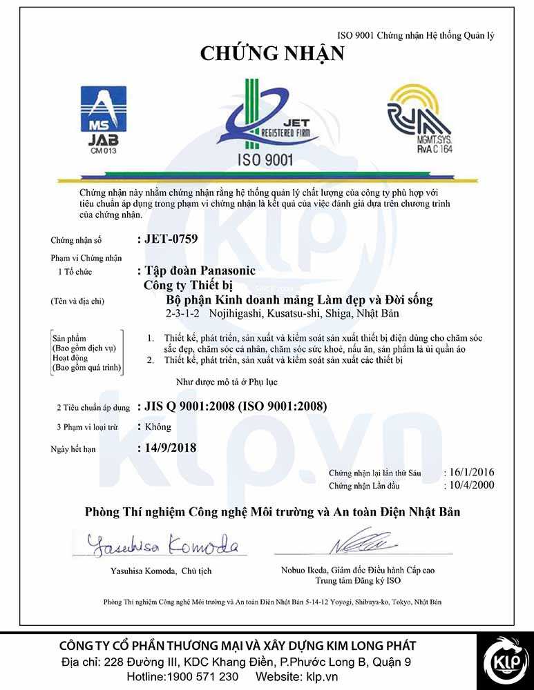 Chứng nhận hệ thống quản lý chất lượng ISO 9001:2008