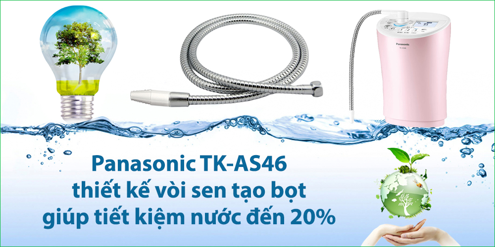 Panasonic TK-AS46 thiết kế vòi sen tạo bọt tiết kiệm nước - Điện Máy Kim Long Phát
