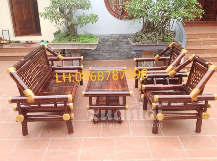sopha bằng tre , trường kỷ tre , bàn nghế tre gia dình,