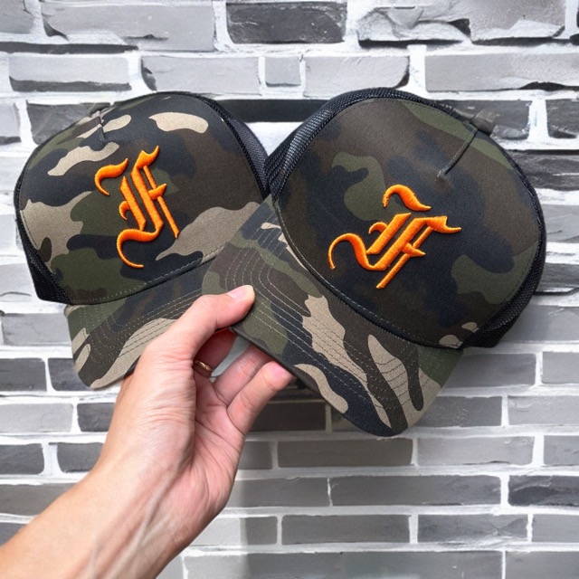 [56-58,5CM] Nón F chỉ cam vải camo fom truckercap lưới thoáng mát brand One Hat