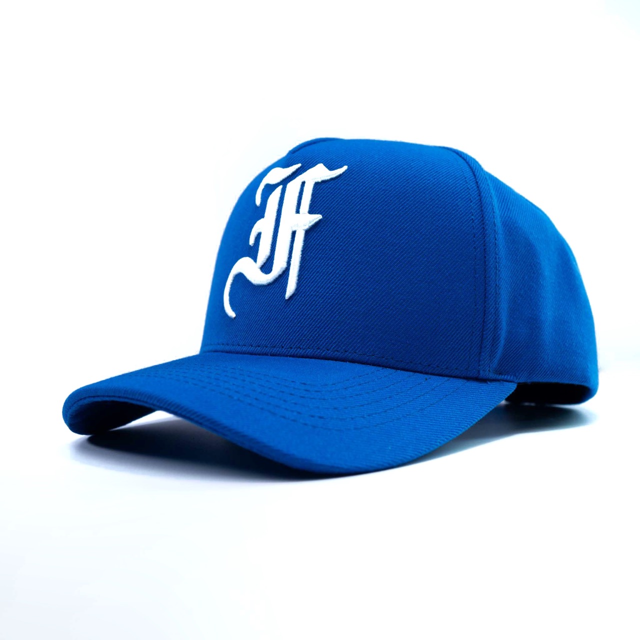 Nón lưỡi trai fom vuông logo chữ F cách điệu vải xanh côban - Fom sâu đầu-Brand One Hat- Size Phổ Thông