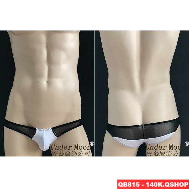 [Sale tại web] Quần lót bikini nam thun cotton phối lưới QB815