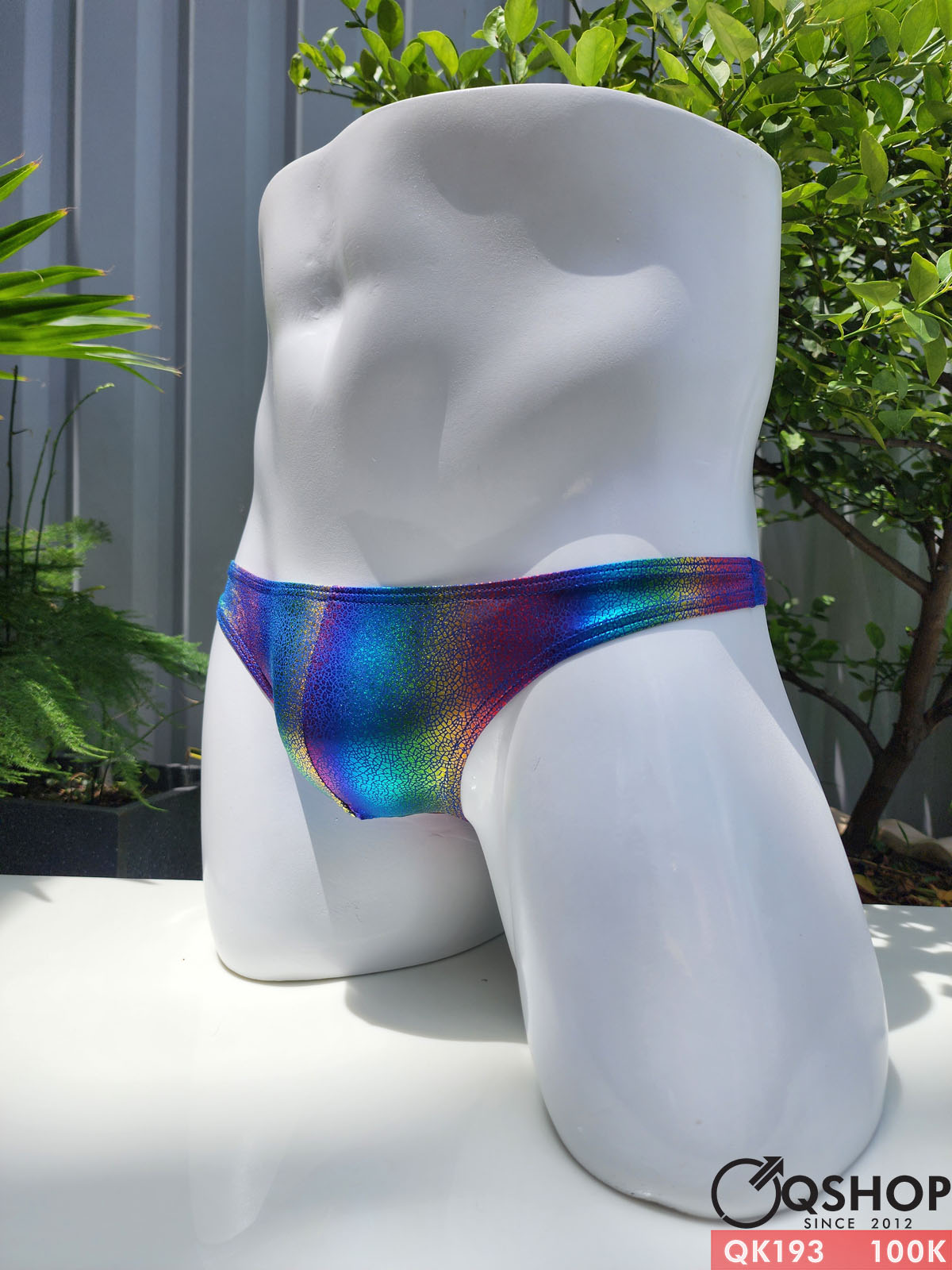 Quần lót lọt khe nam thun da giả sexy gợi cảm QK193