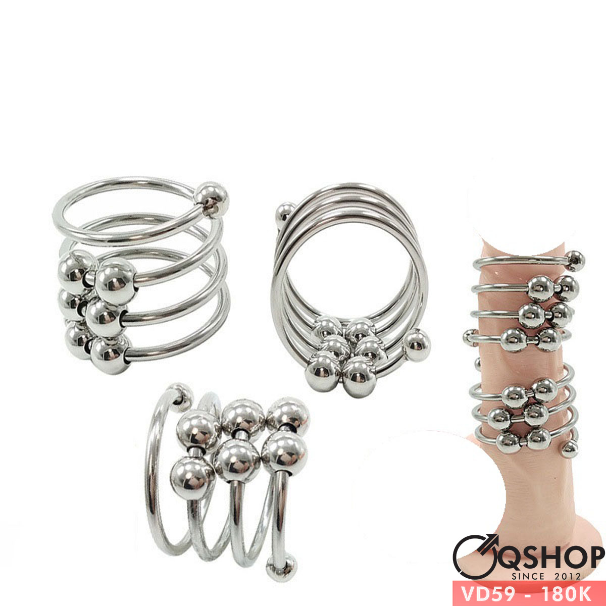 Vòng đeo thân DV inox có bi VD59