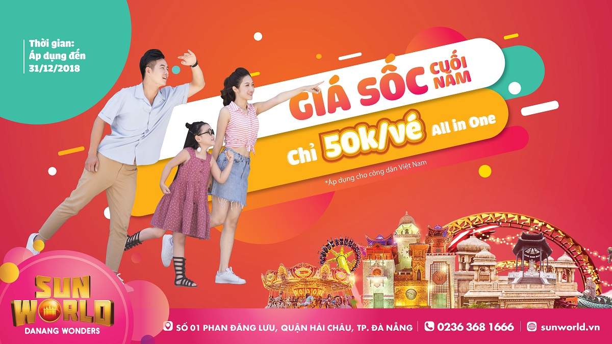Giá vé Sun World Danang Wonders chỉ còn 50k từ đây đến cuối năm 2018
