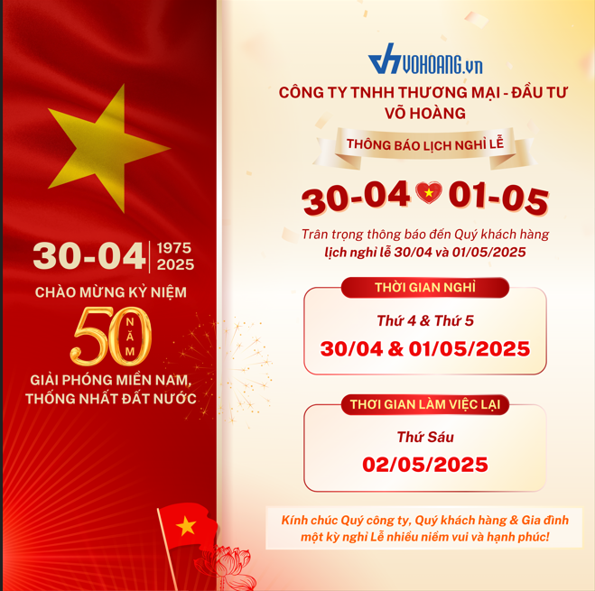 CÔNG TY TNHH THƯƠNG MẠI - ĐẦU TƯ  VÕ HOÀNG THÔNG BÁO LỊCH NGHỈ LỄ