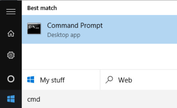 Mở cửa sổ Command Prompt