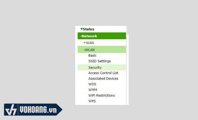 Chọn mục 'WLAN'