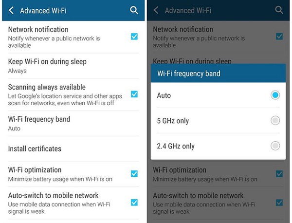 Đổi băng tần từ 2.4GHz sang 5GHz trên điện thoại