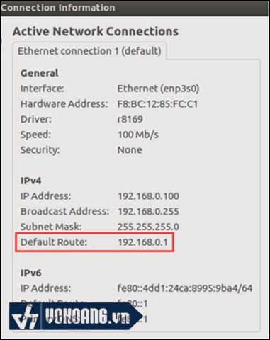 Thông tin địa chỉ IP trong “Connection Information”