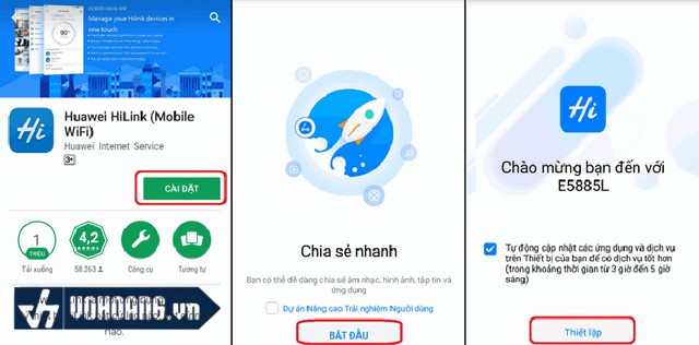 Thiết lập wifi ban đầu bằng Huawei Hilink 