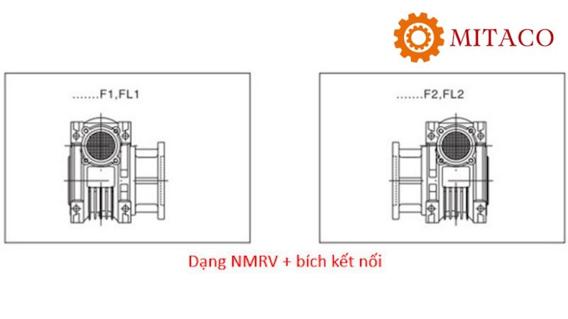 Hộp giảm tốc NMRV + Bích kết nối