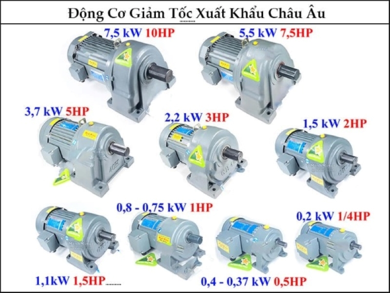 Động cơ giảm tốc xuất khẩu Châu Âu 