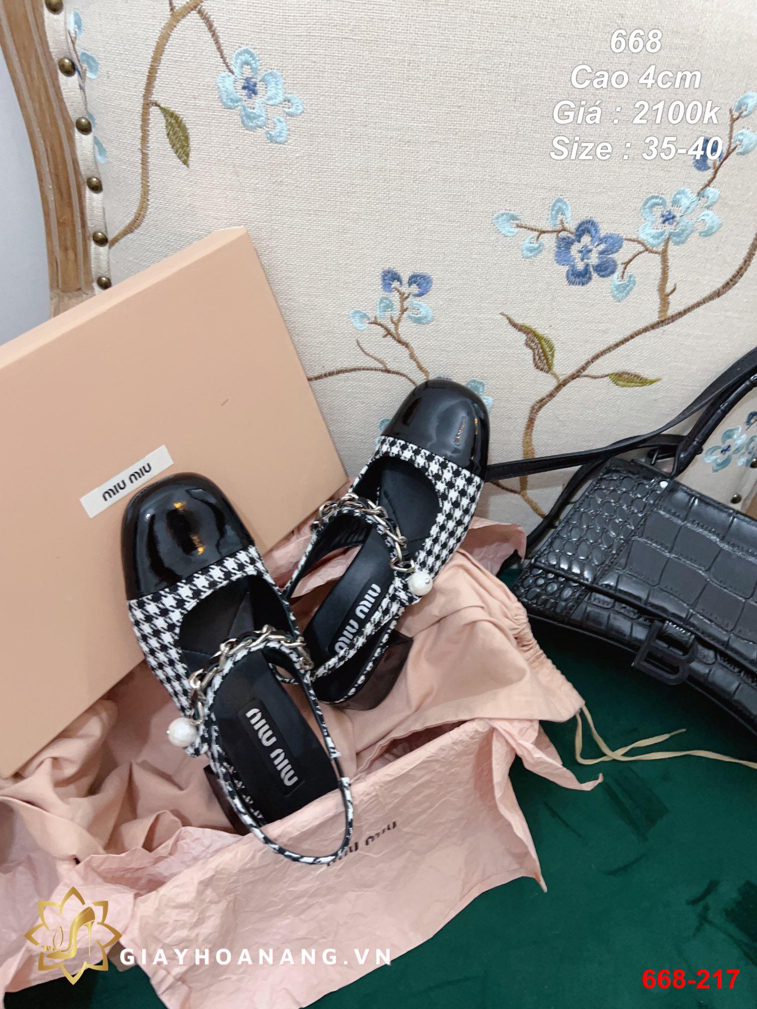 668-217 Miu miu sandal cao 4cm siêu cấp