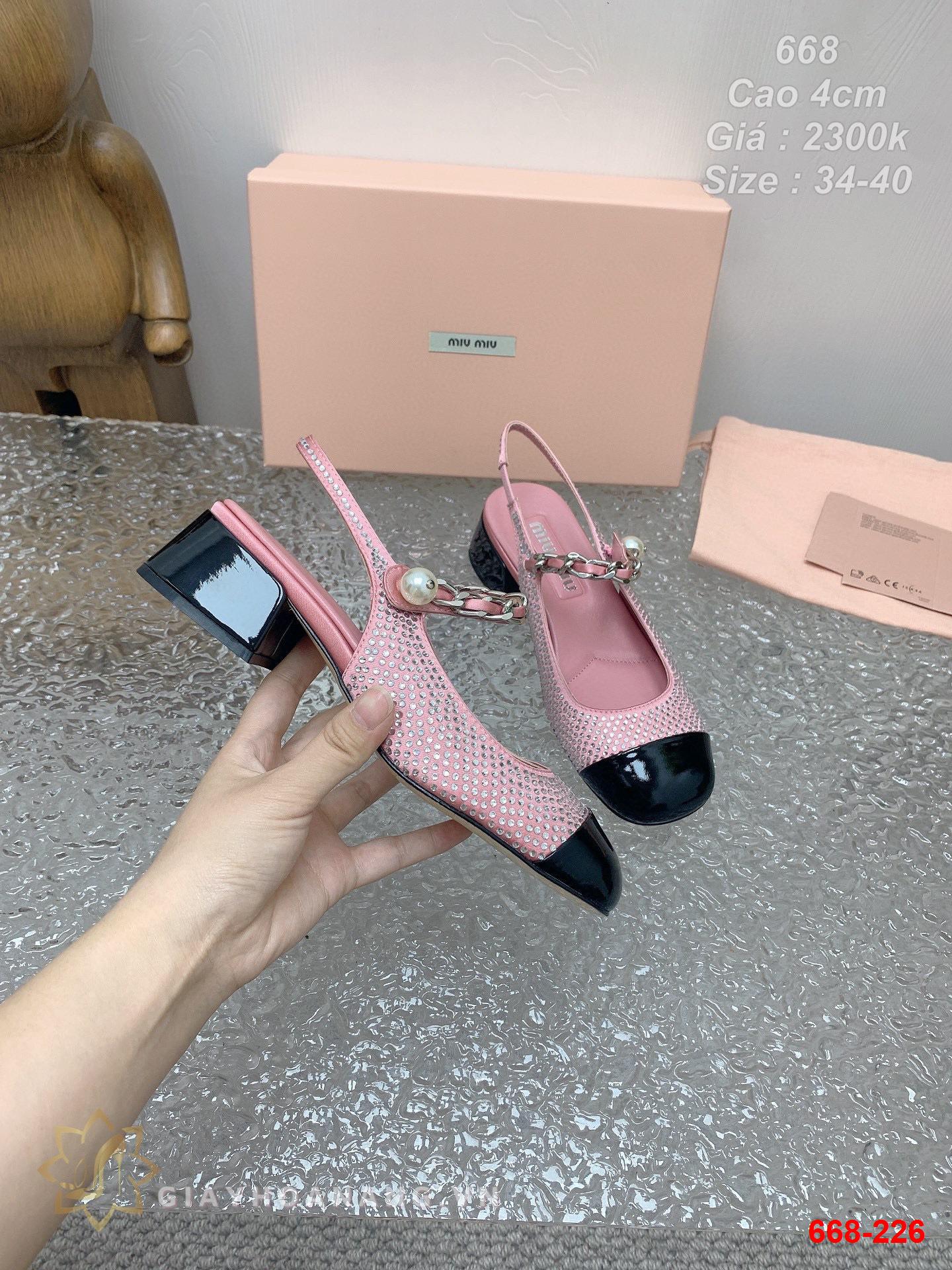 668-226 Miu Miu sandal cao 4cm siêu cấp